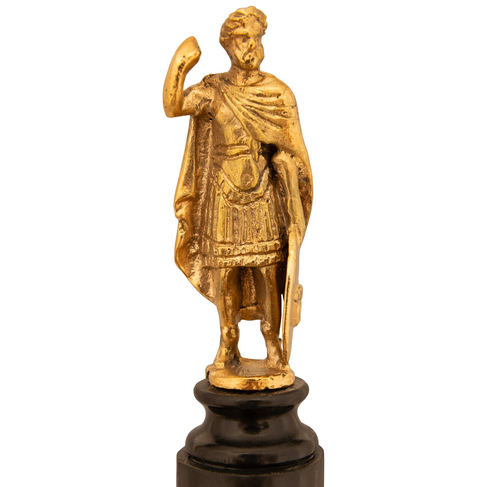 Bronze pair of Italian 19th century Ormolu, Mahogany, and bronze statues/columns For Sale