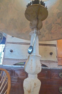 Coppia di lampade da chiesa italiane del XIX secolo in legno dipinto e stagno