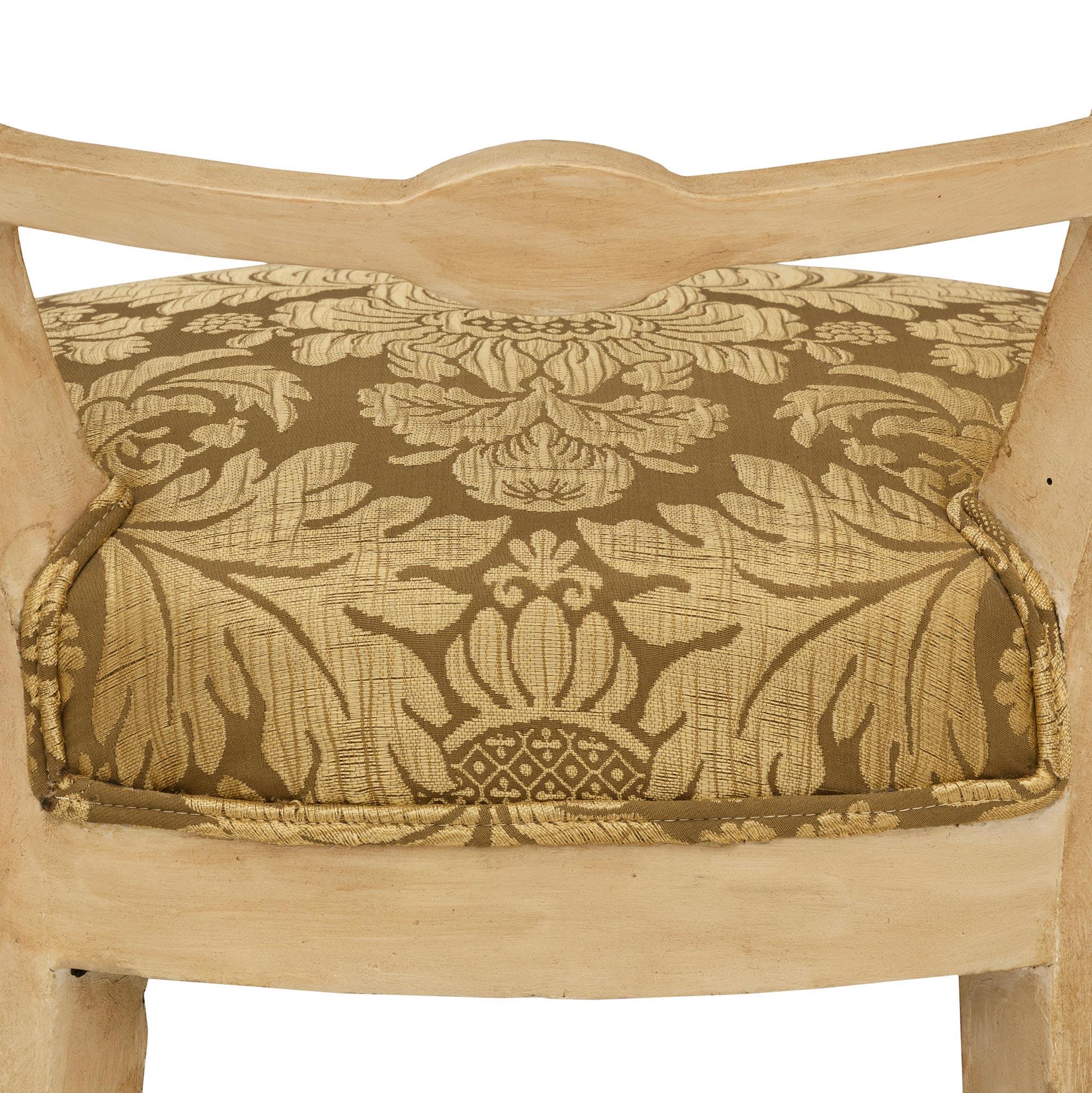 paire de fauteuils italiens du 19e siècle en bois patiné et Wood Wood en vente 2