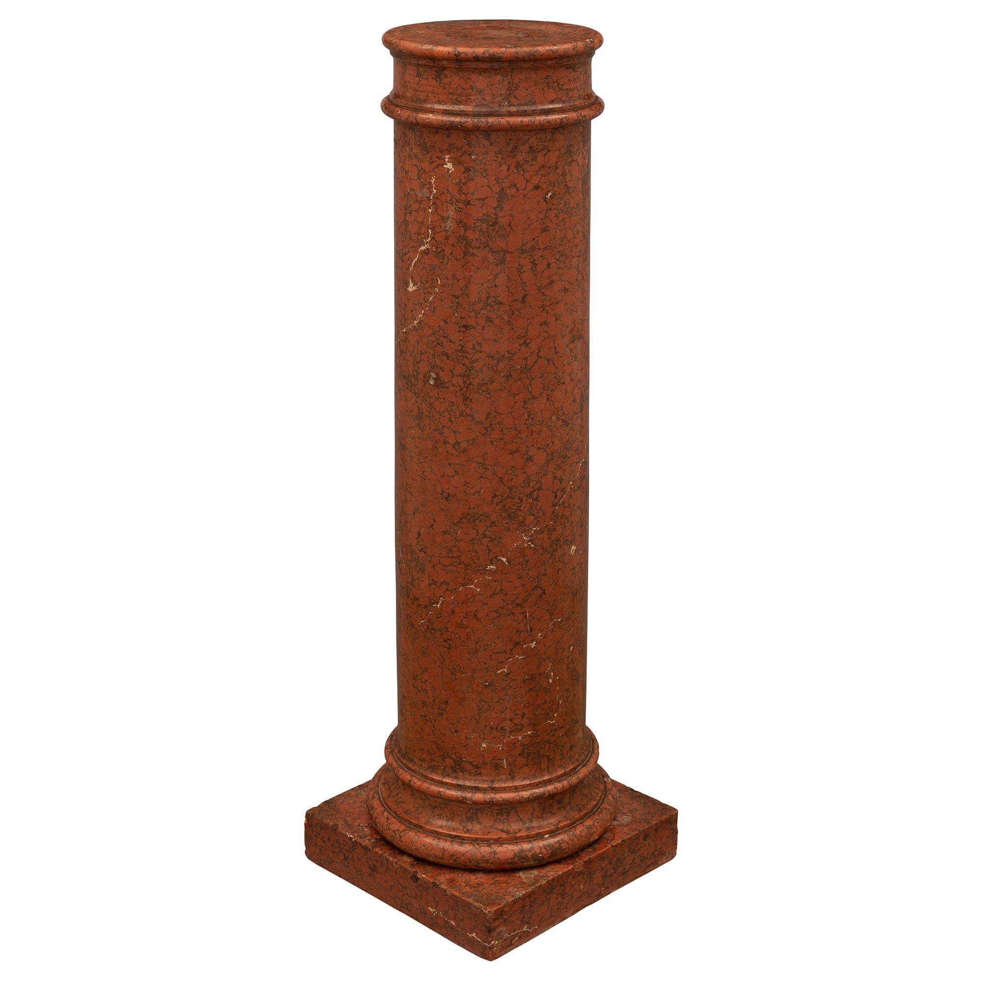 Pair of Italian 19th Century Scagliola Columns In Good Condition For Sale In West Palm Beach, FL