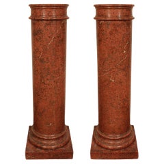 Pair of Italian 19th Century Scagliola Columns