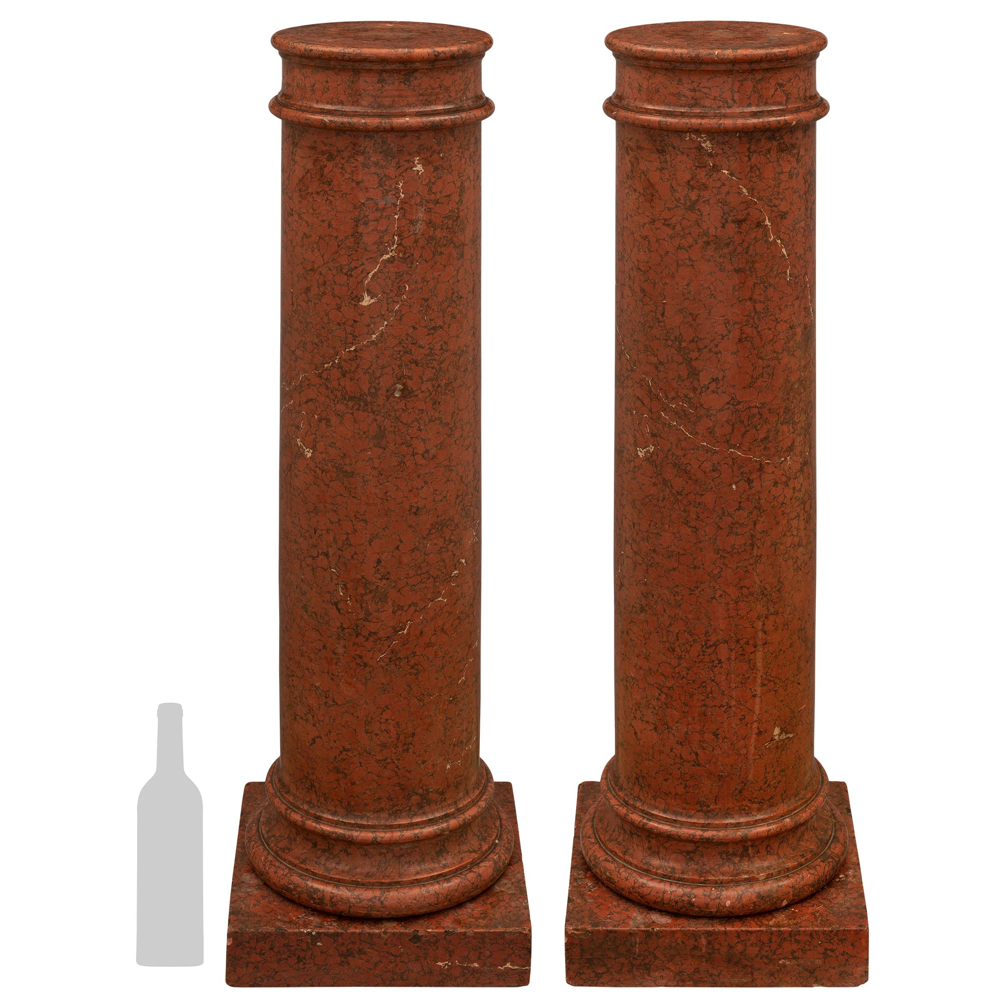 Pair of Italian 19th Century Scagliola Columns For Sale
