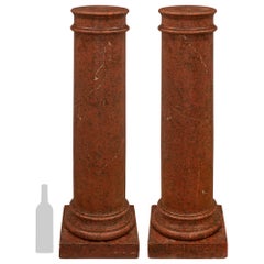 Antique Pair of Italian 19th Century Scagliola Columns
