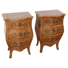 Pair of Italian 19th Century Small Bombe Commodes