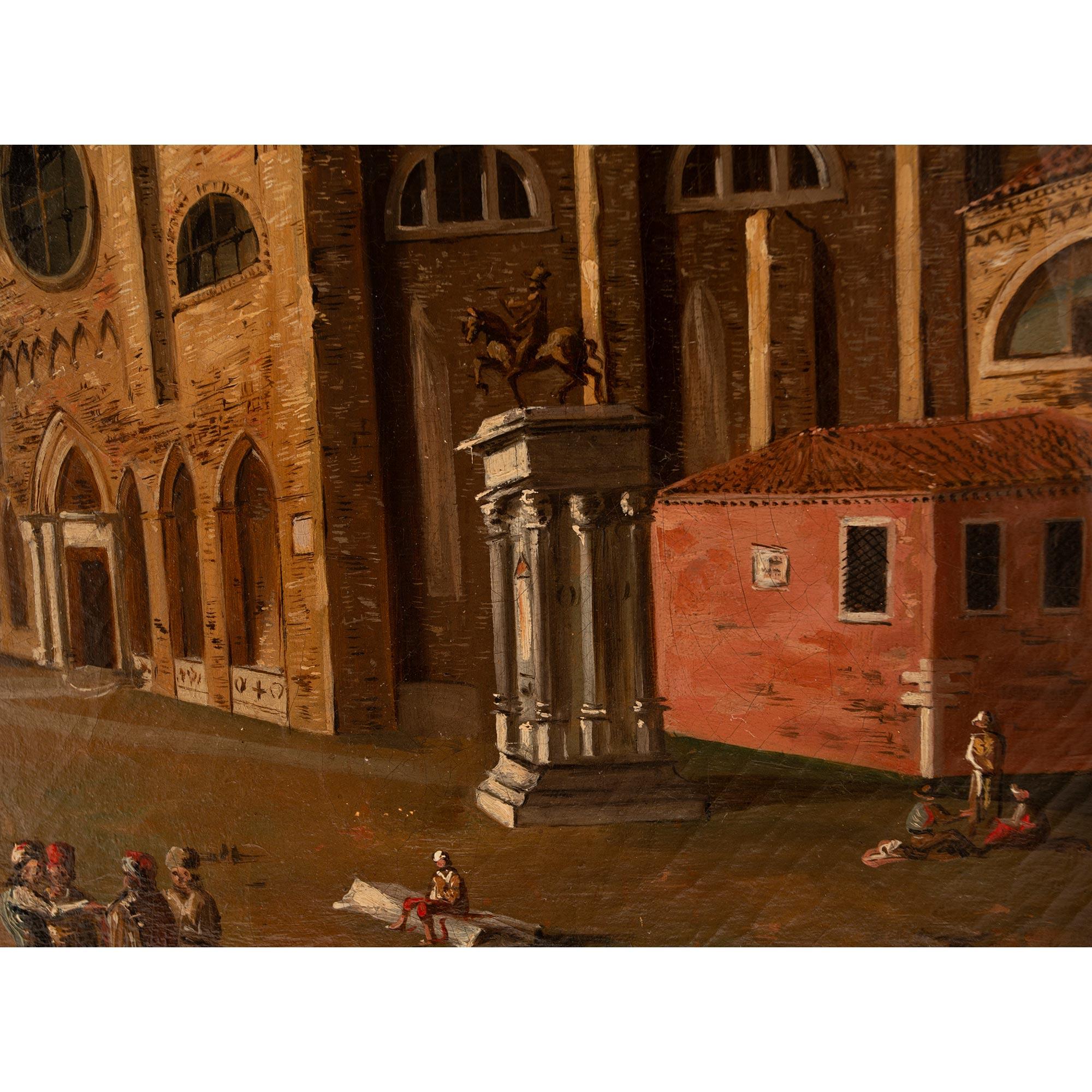 Pair of Italian 19th Century Venetian Oil on Canvas Paintings For Sale 3
