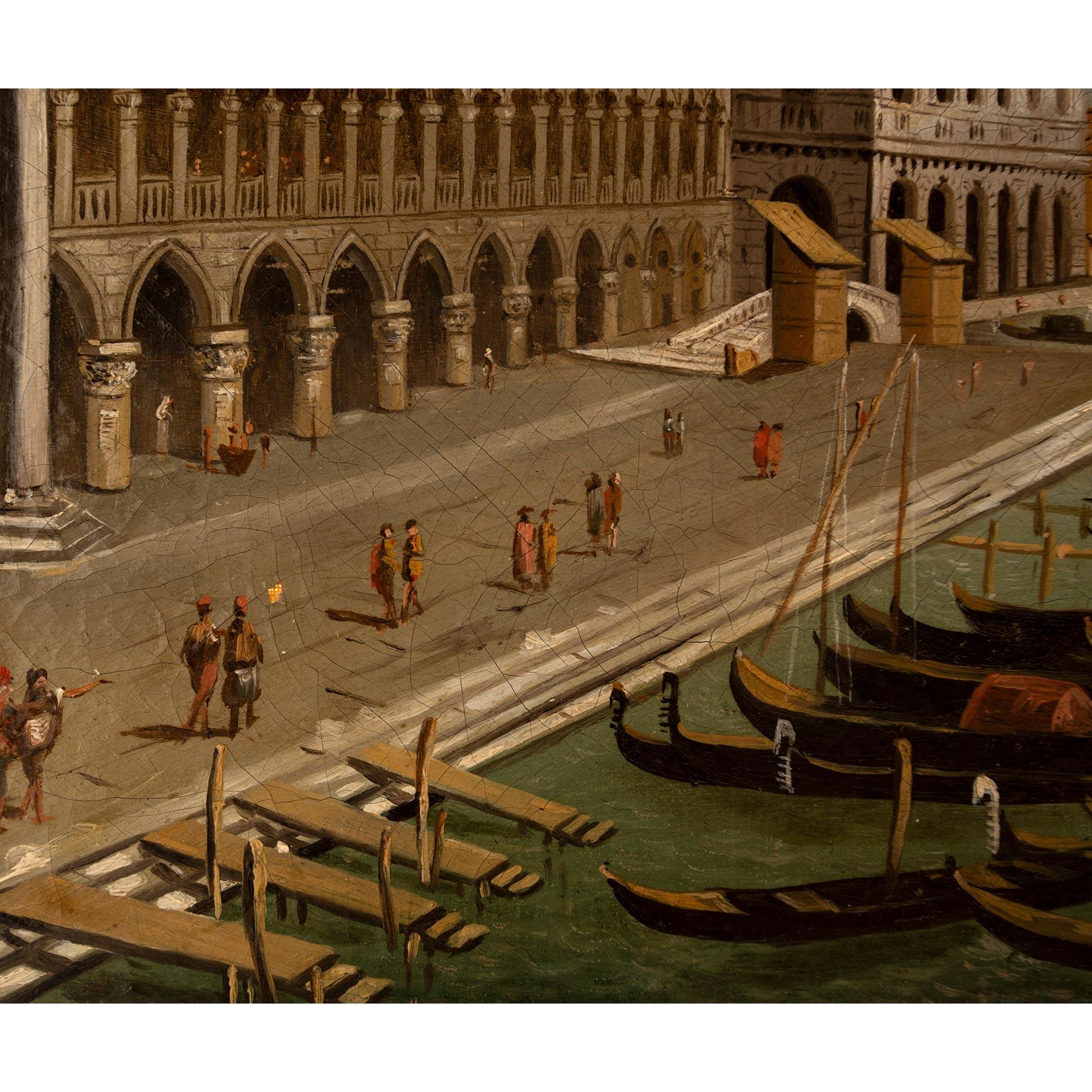 Pair of Italian 19th Century Venetian Oil on Canvas Paintings For Sale 5