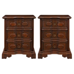 Used Pair of Italian 19th Century Walnut Night Tables/Chests