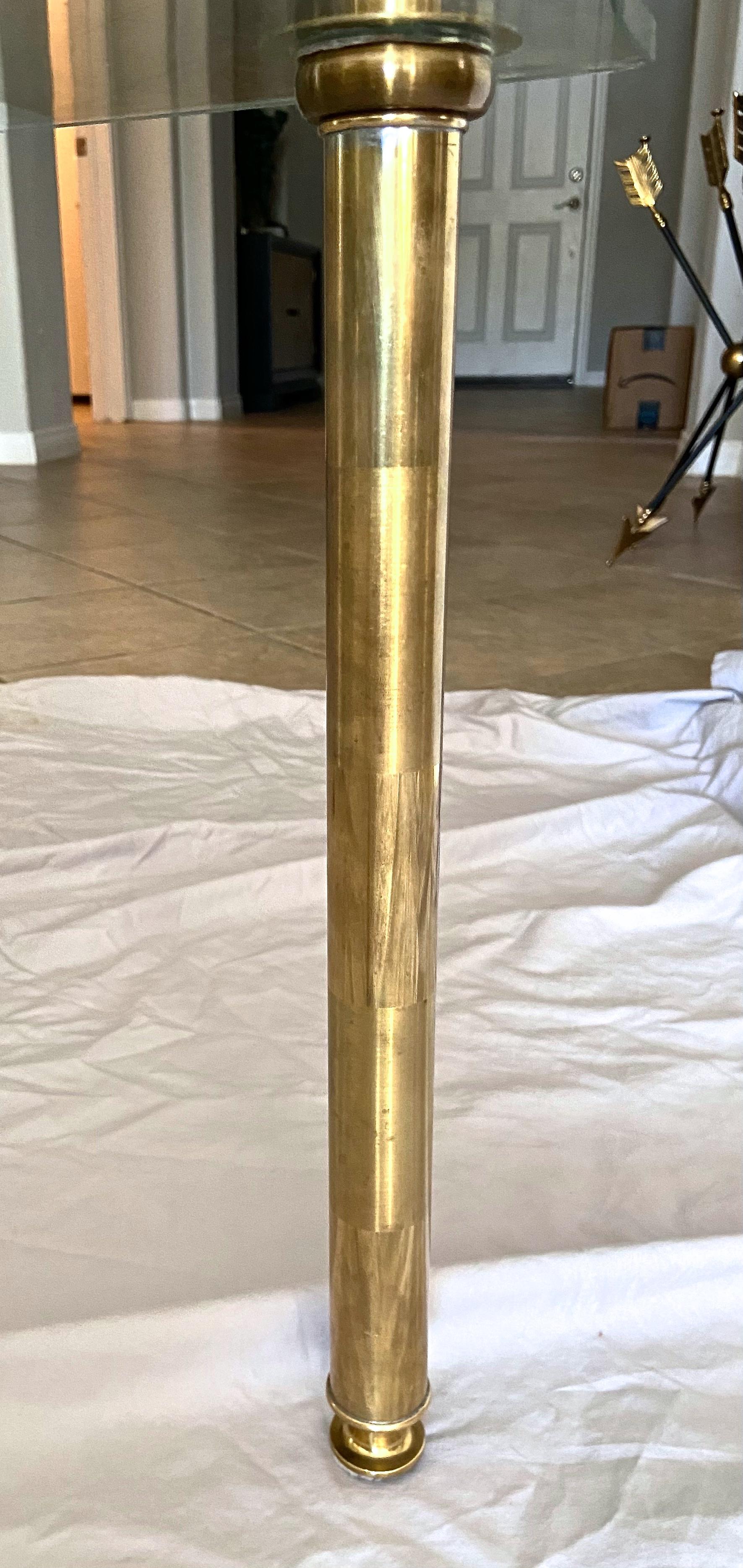 Pair of Italian 2 Tier 'Step' Brass Side or End Tables For Sale 8