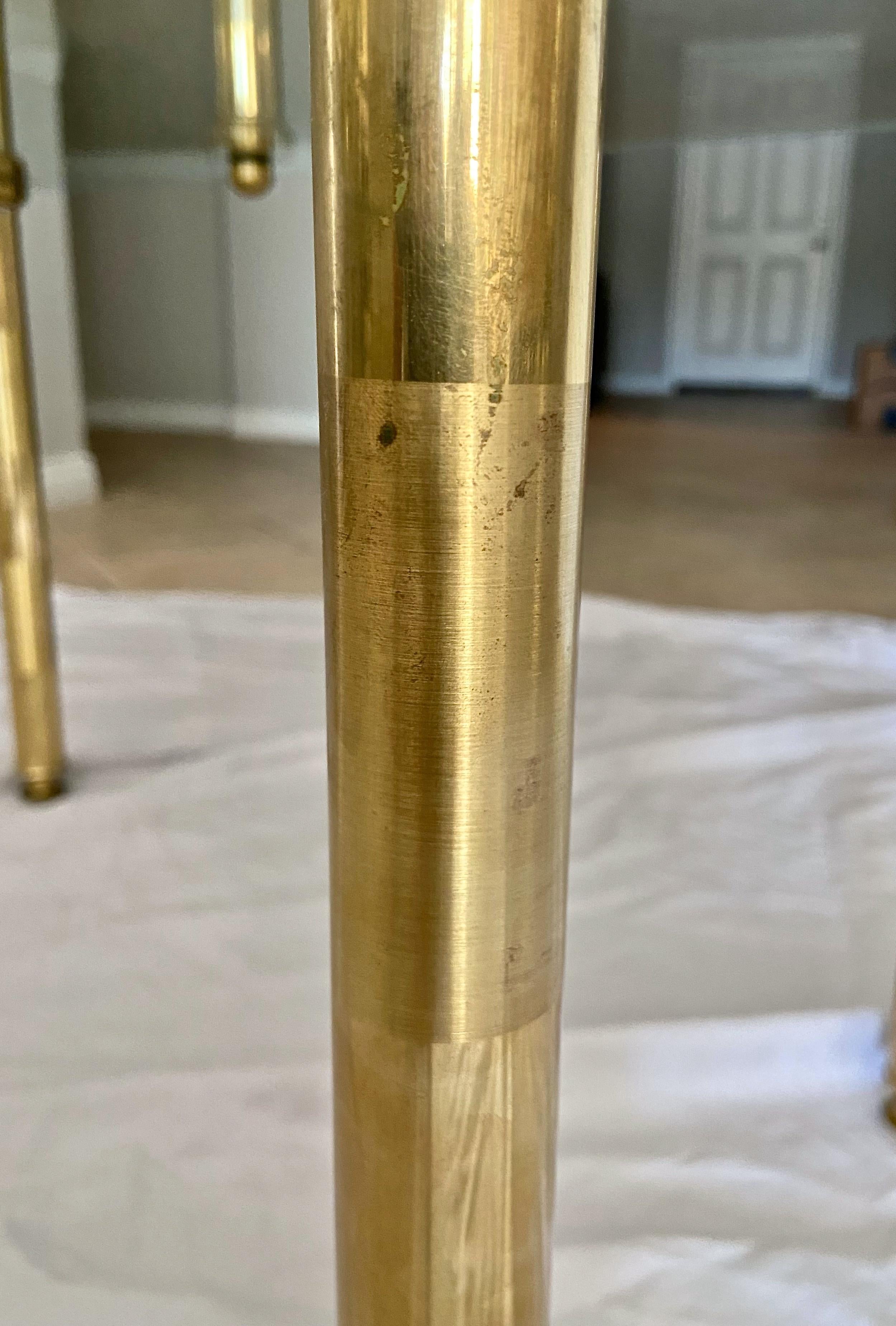 Pair of Italian 2 Tier 'Step' Brass Side or End Tables For Sale 10
