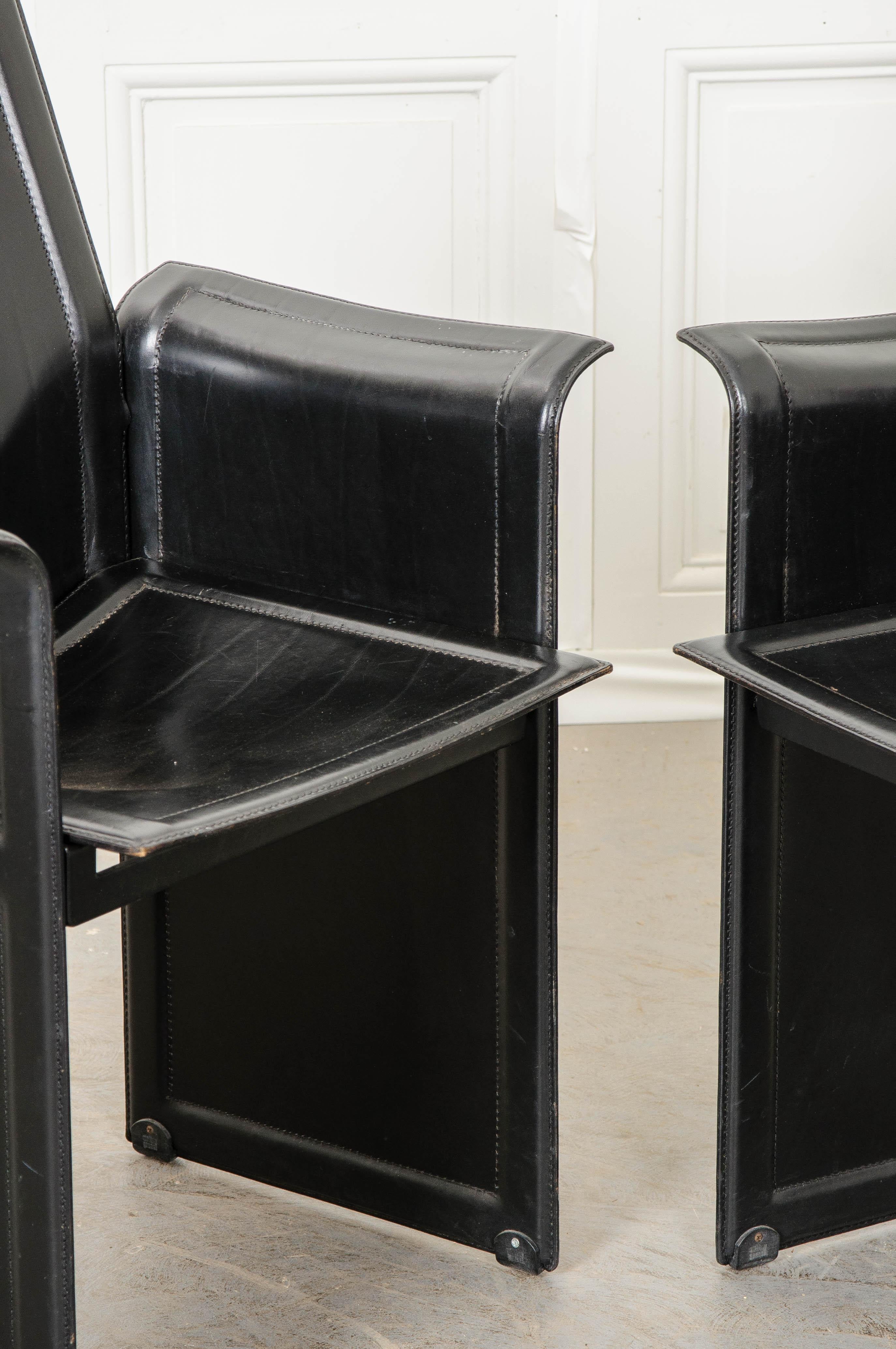 Pair of Italian 20th Century Leather “Korium” Armchairs 6