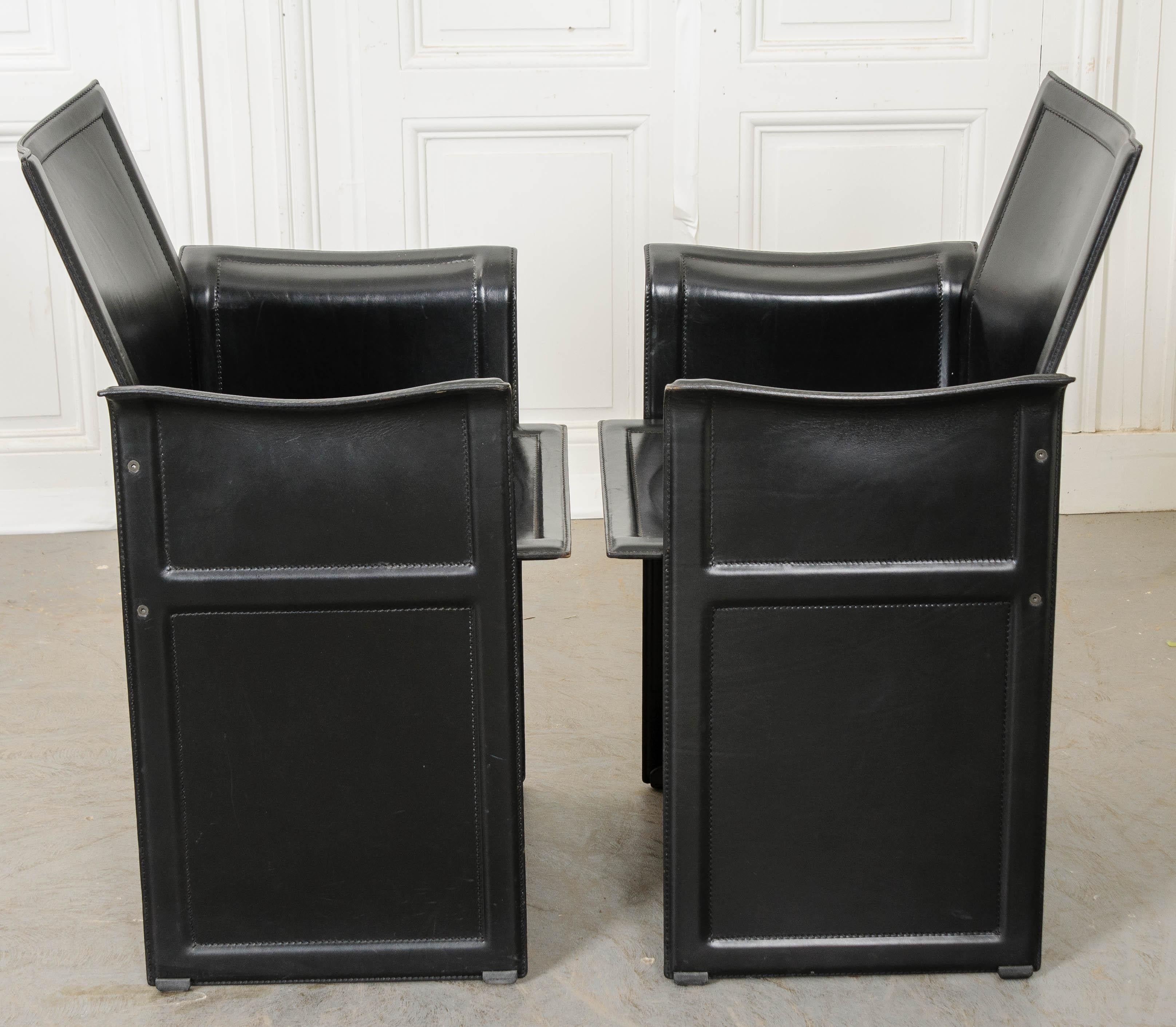 Pair of Italian 20th Century Leather “Korium” Armchairs 3