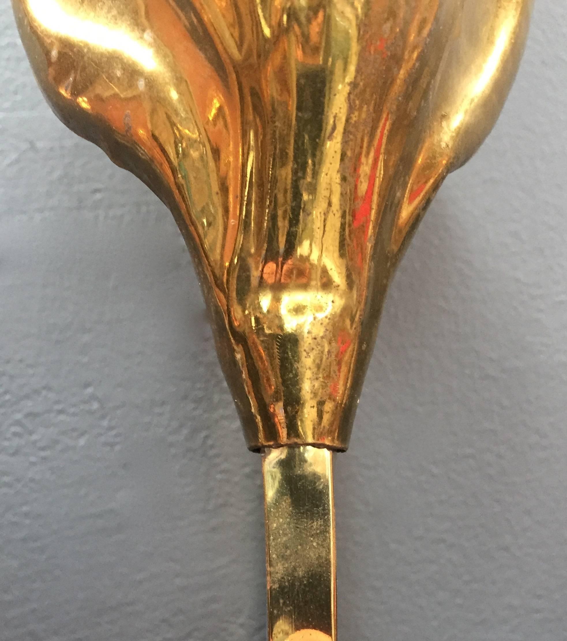Pair of Italian 20th Century Sconces in Brass by Tommaso Barbi 4
