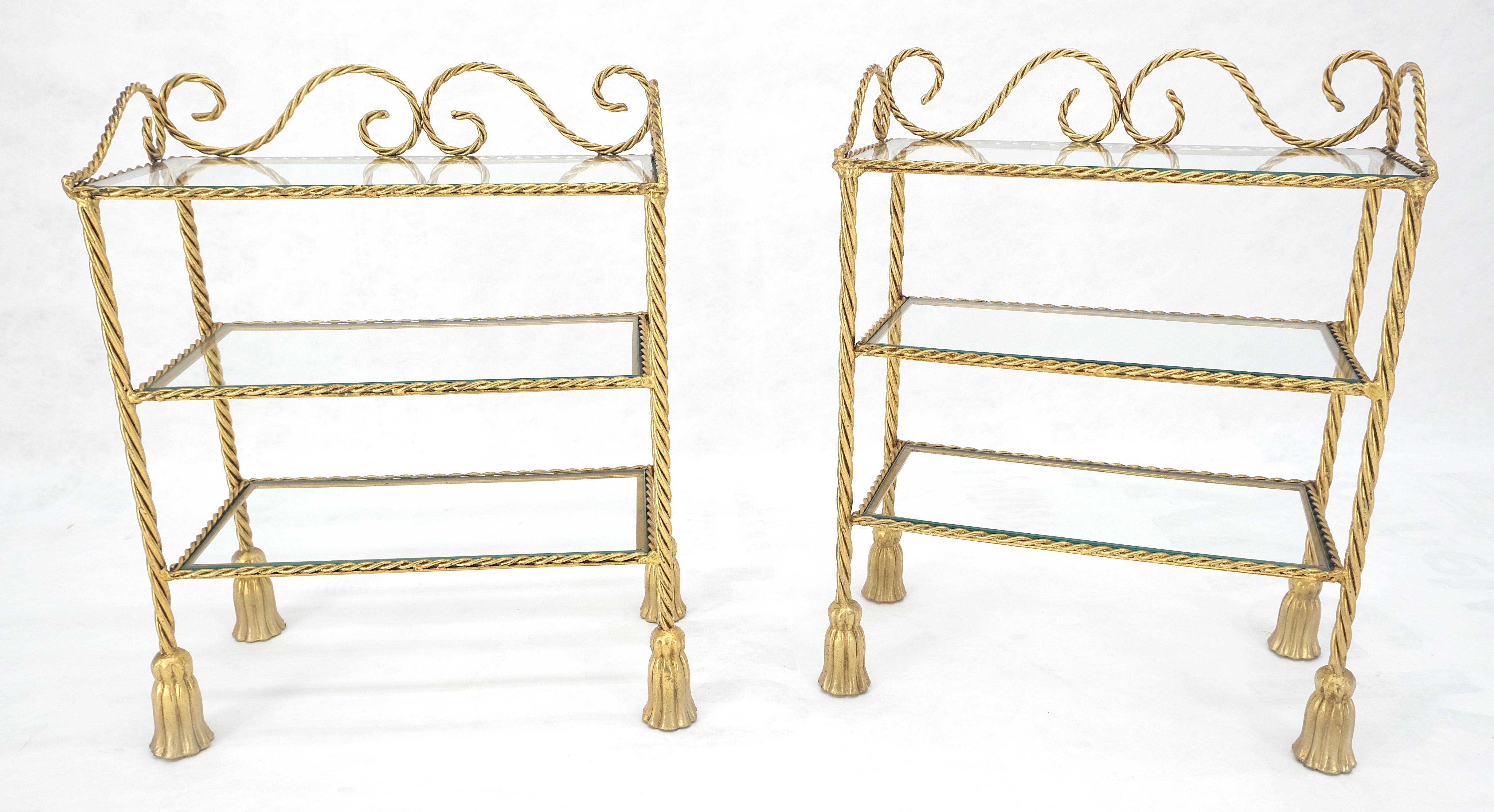 20th Century Pair of Italian 3 TierGold Gilt 