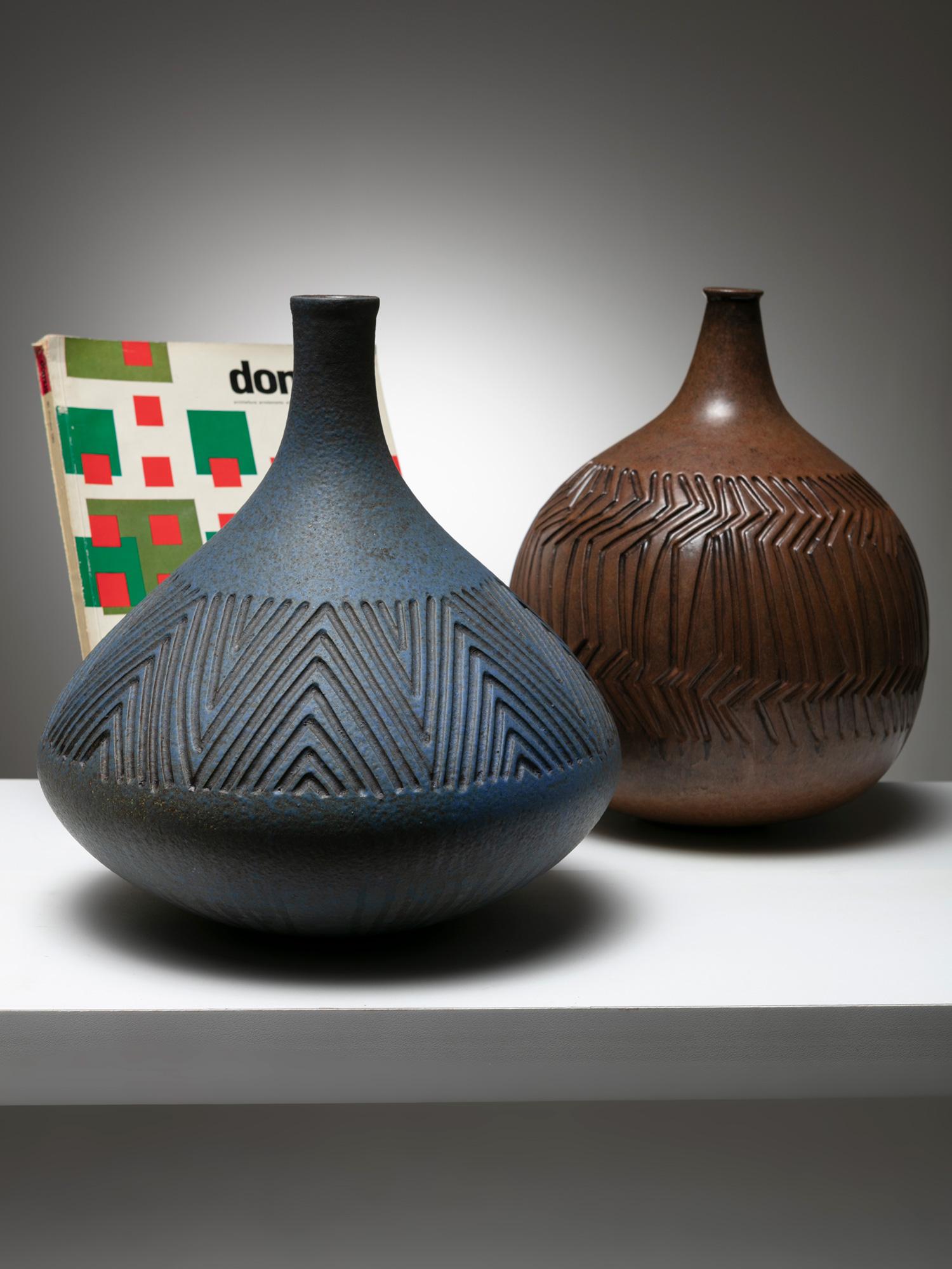 Italian Set of Two Ceramic Vases, Italy, 1950s For Sale