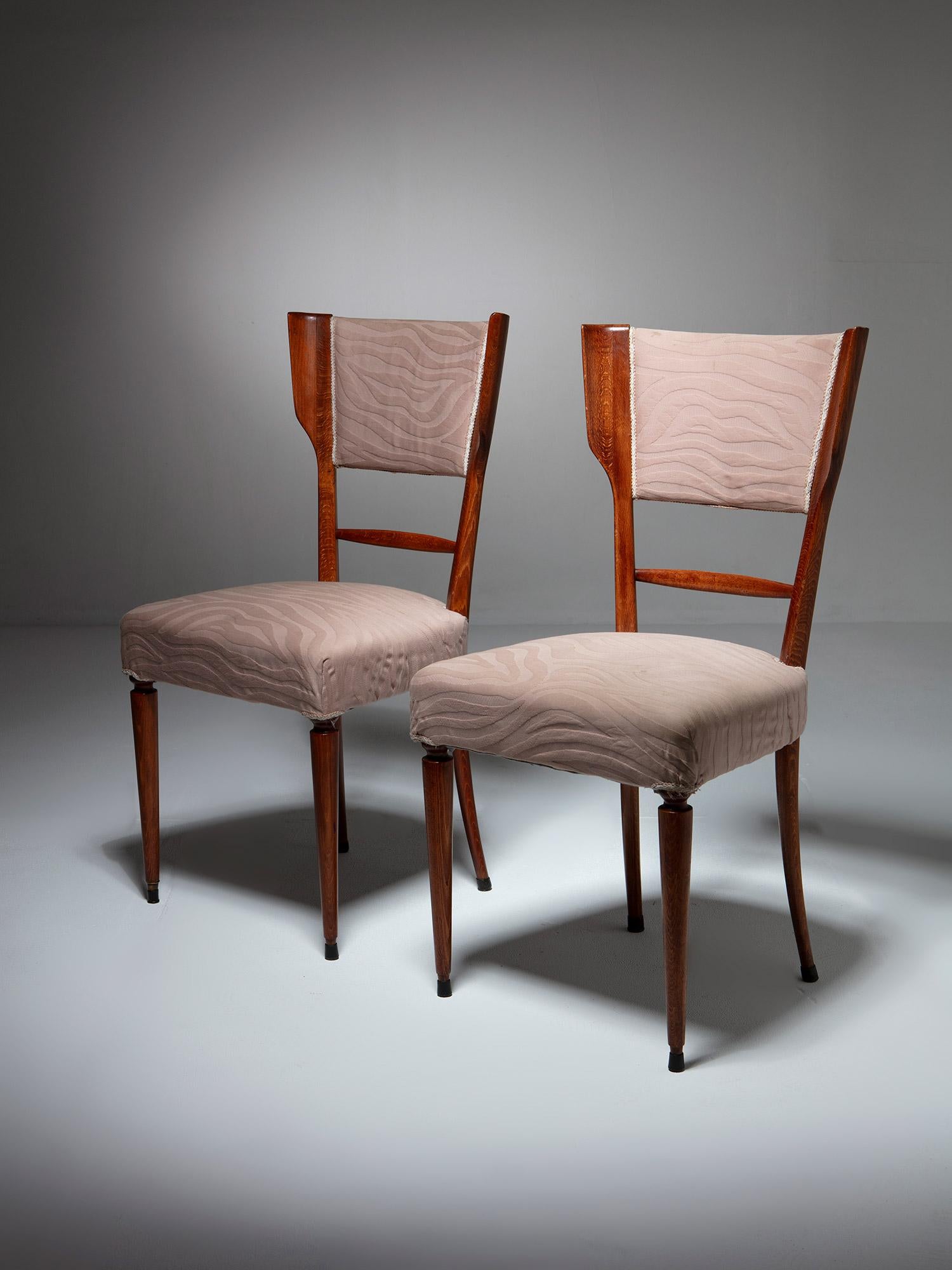 Pair of Italian 50s Dining Chairs Attributed to Paolo Buffa In Good Condition For Sale In Milan, IT