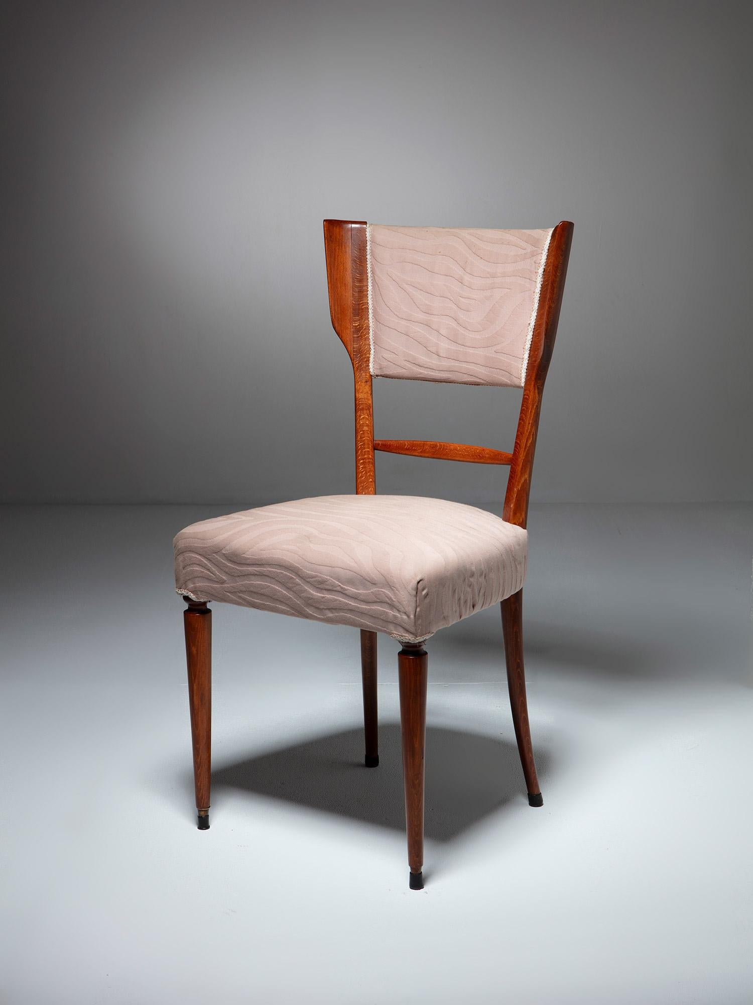 Mid-20th Century Pair of Italian 50s Dining Chairs Attributed to Paolo Buffa For Sale