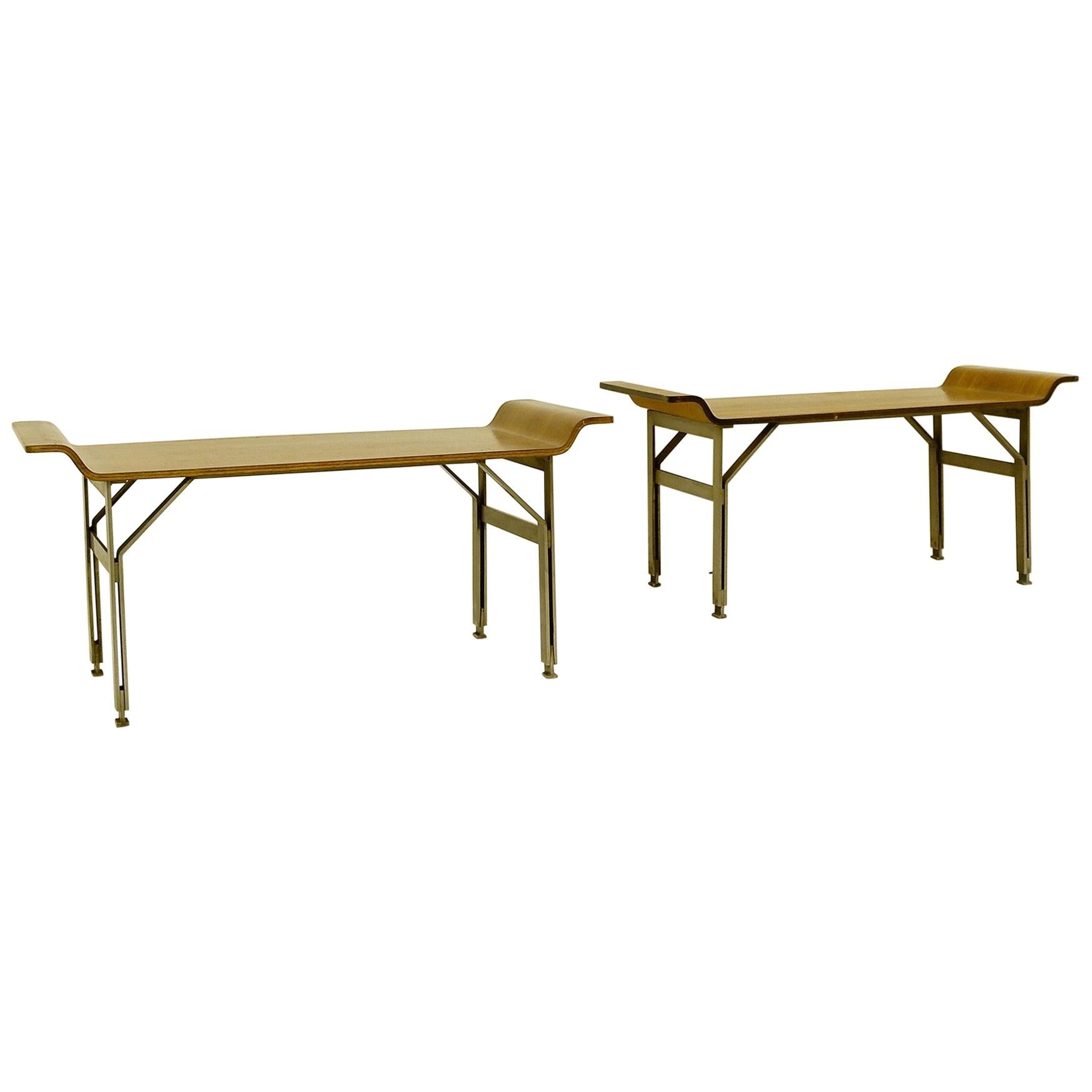 Pair of Italian 1960s Benches by Alberti Reggio Eugenia and Rinaldo Scaioli