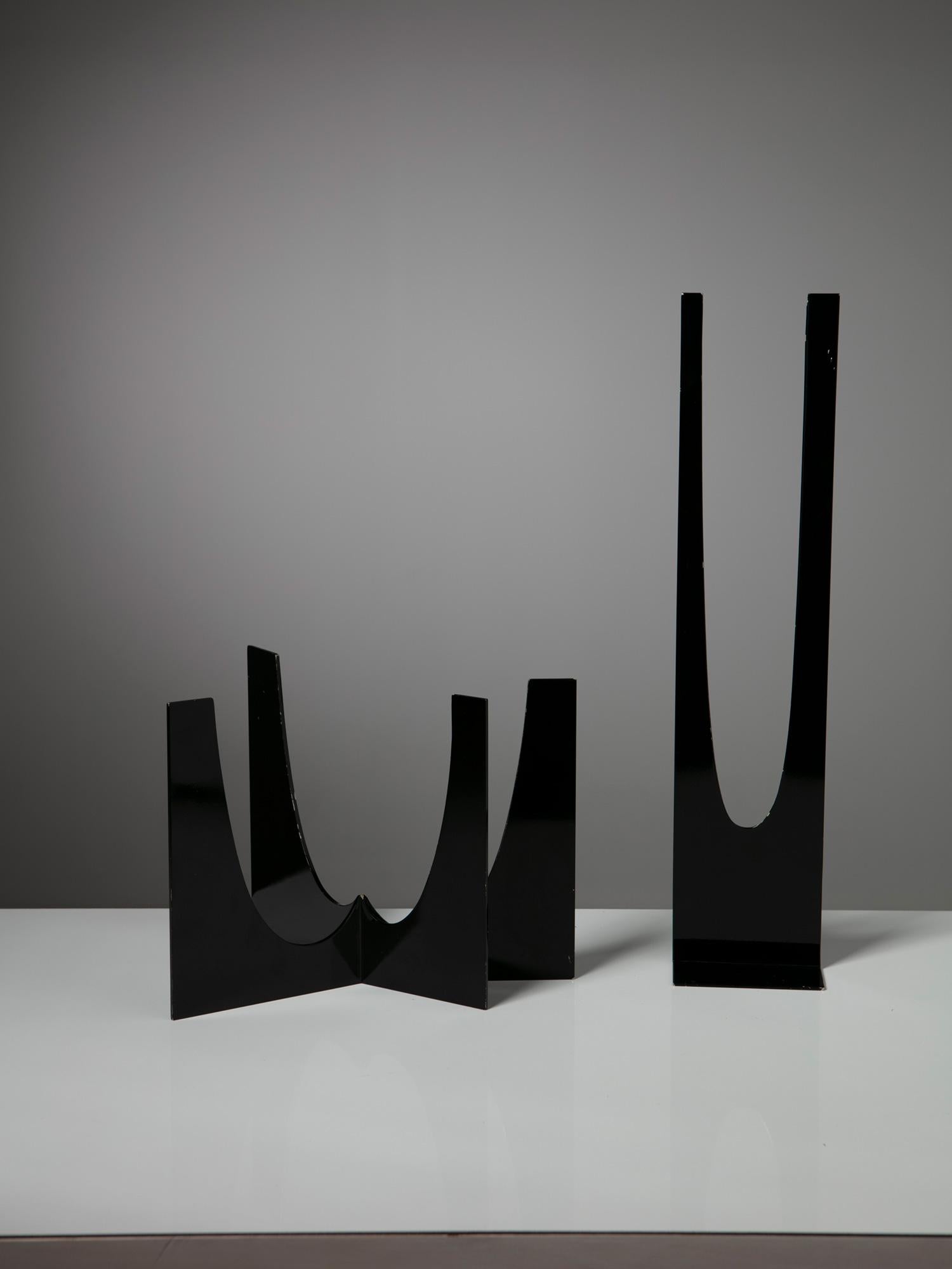 Italian Set of Two Abstract Sculptures with Painted Steel Frames, Italy, 1970s For Sale