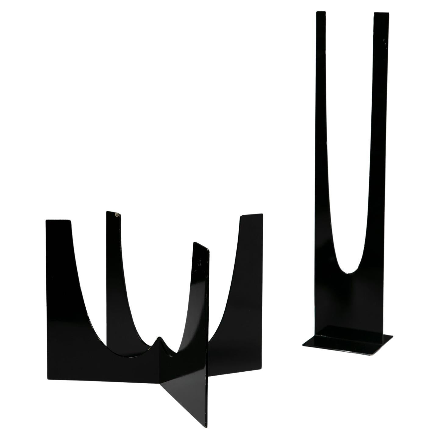 Set of Two Abstract Sculptures with Painted Steel Frames, Italy, 1970s For Sale