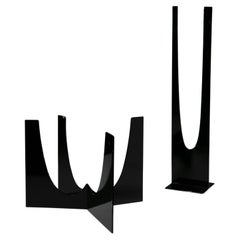 Set of Two Abstract Sculptures with Painted Steel Frames, Italy, 1970s