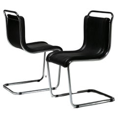 Pair of Italian 70s Chrome Chairs in the Style of Ico Parisi
