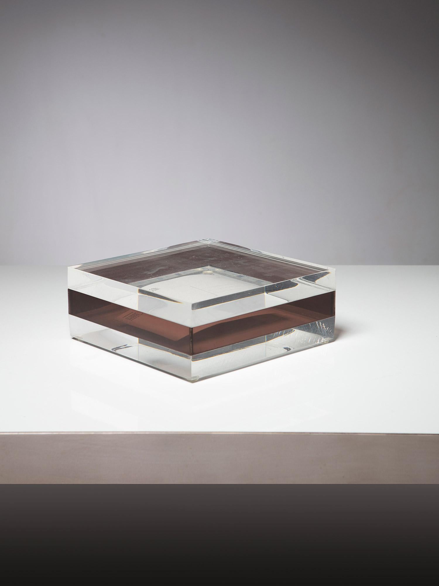 Pair of Italian 70s Plexiglass Boxes in the style of Romeo Rega In Good Condition For Sale In Milan, IT