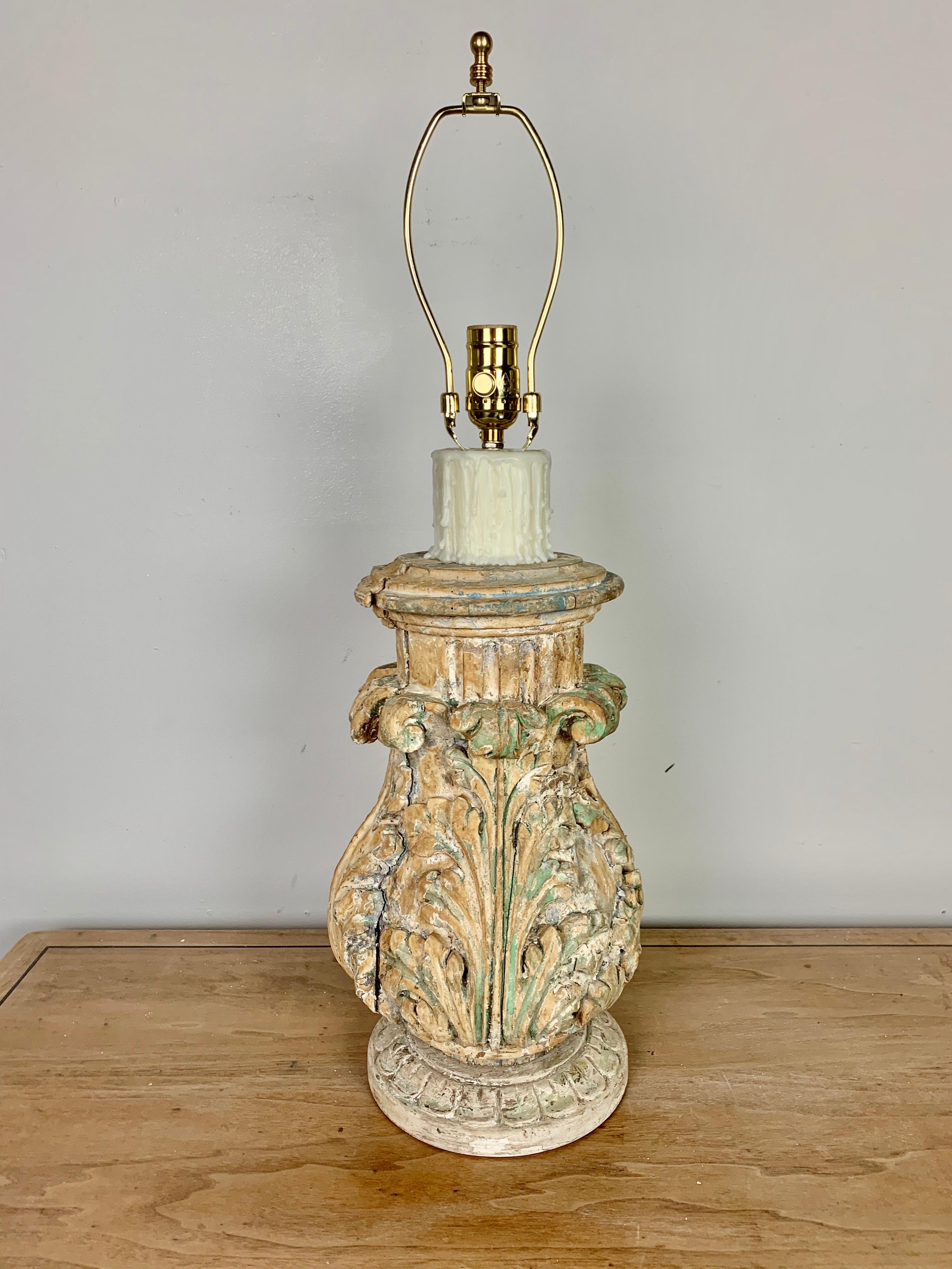 Pair of Italian Acanthus Leaf Lamps with Parchment Shades For Sale 2