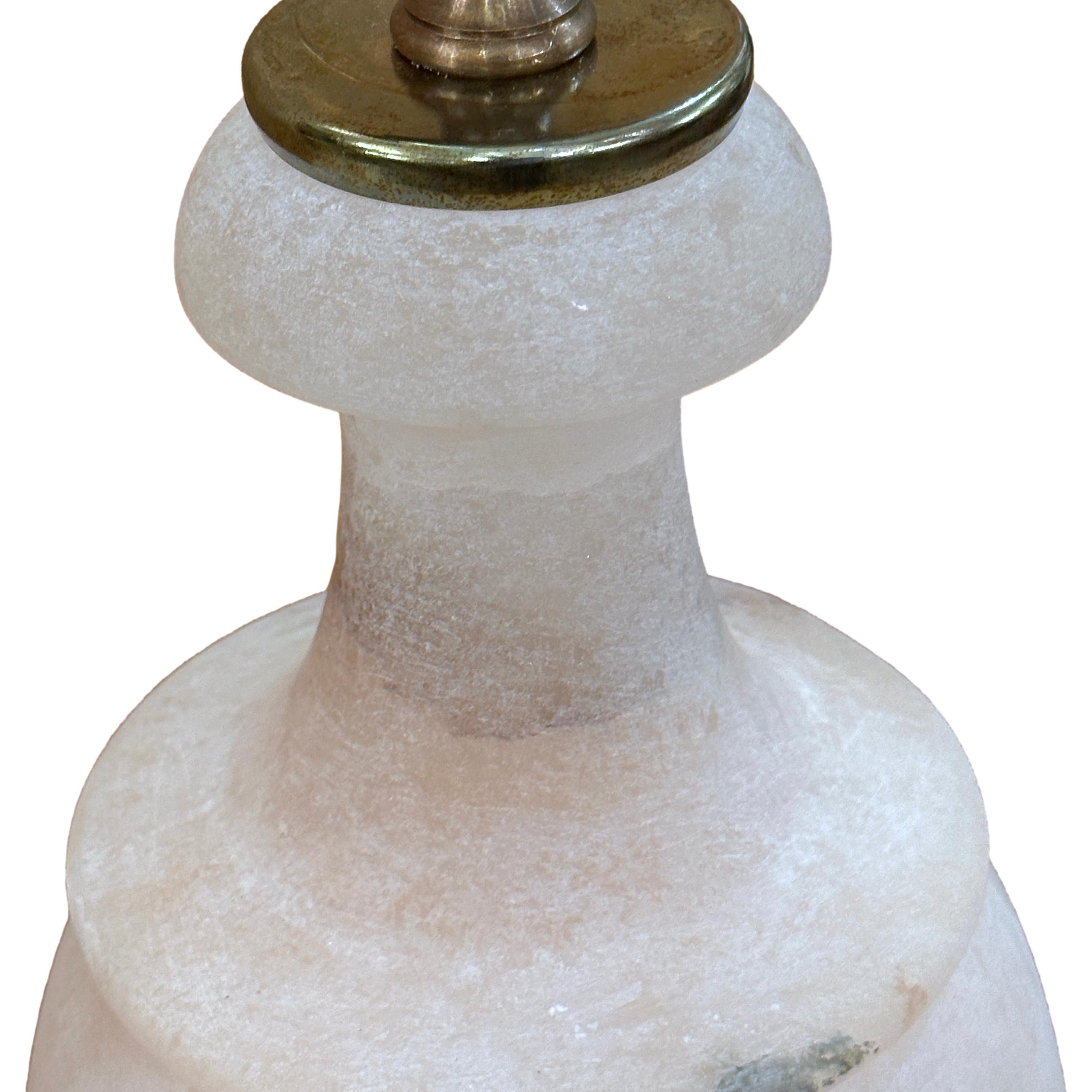 Mid-20th Century Pair of Italian Alabaster Lamps For Sale