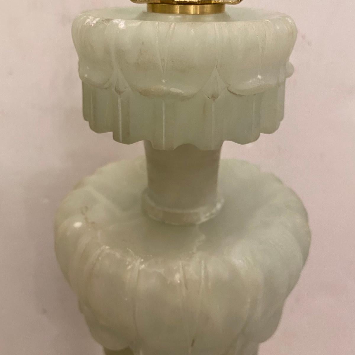 Coppia di lampade in alabastro italiane In condizioni buone in vendita a New York, NY