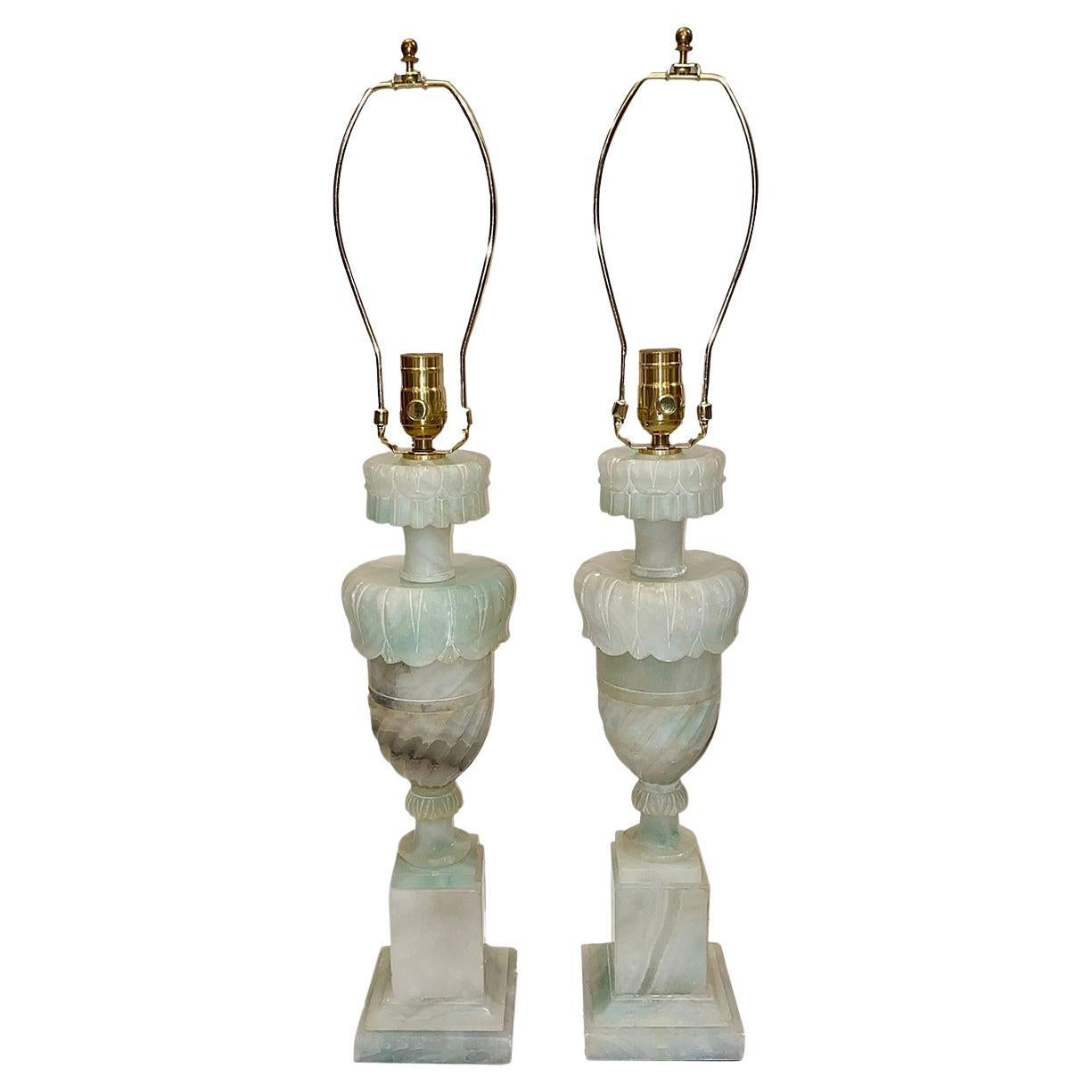 Pair of Italian Alabaster Lamps