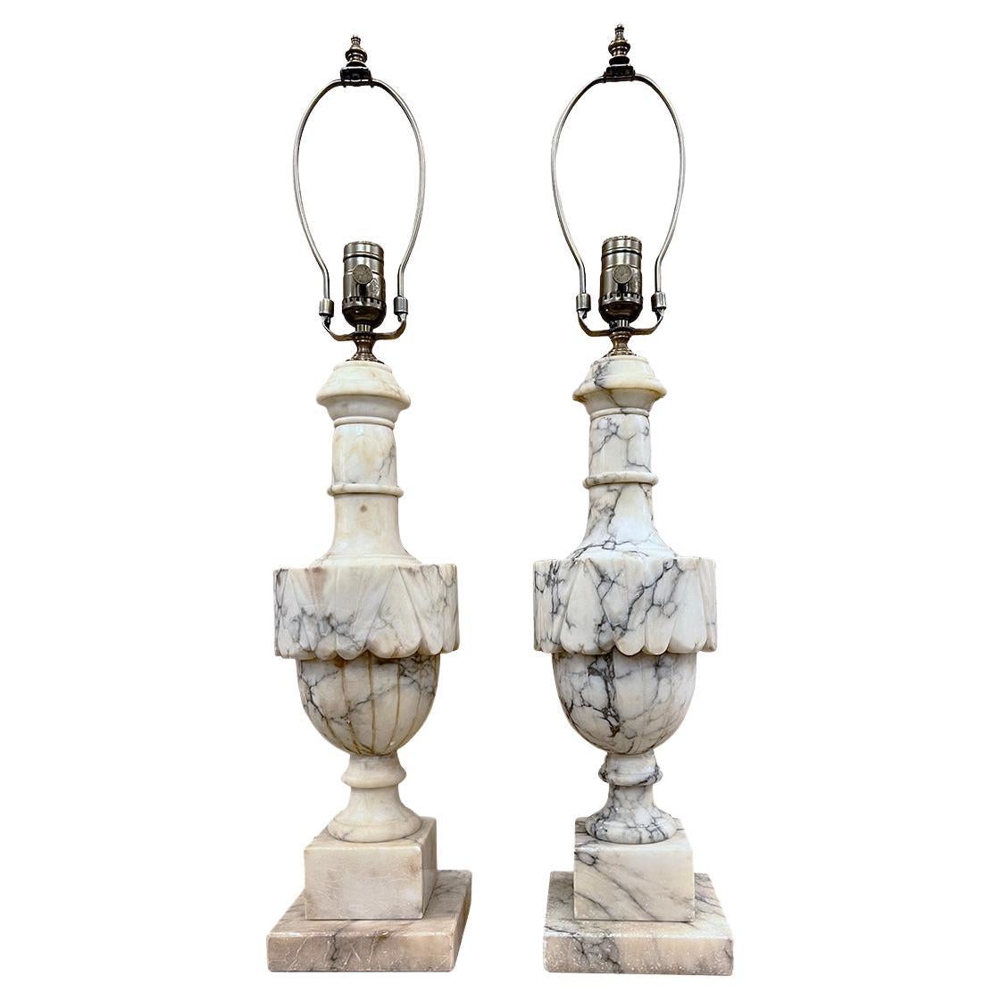 Pair of Italian Alabaster Lamps