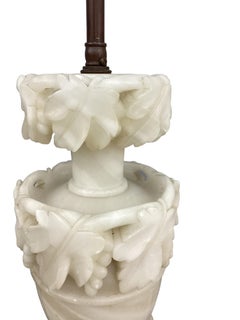 Pair of Italian Alabaster Urn Lamps