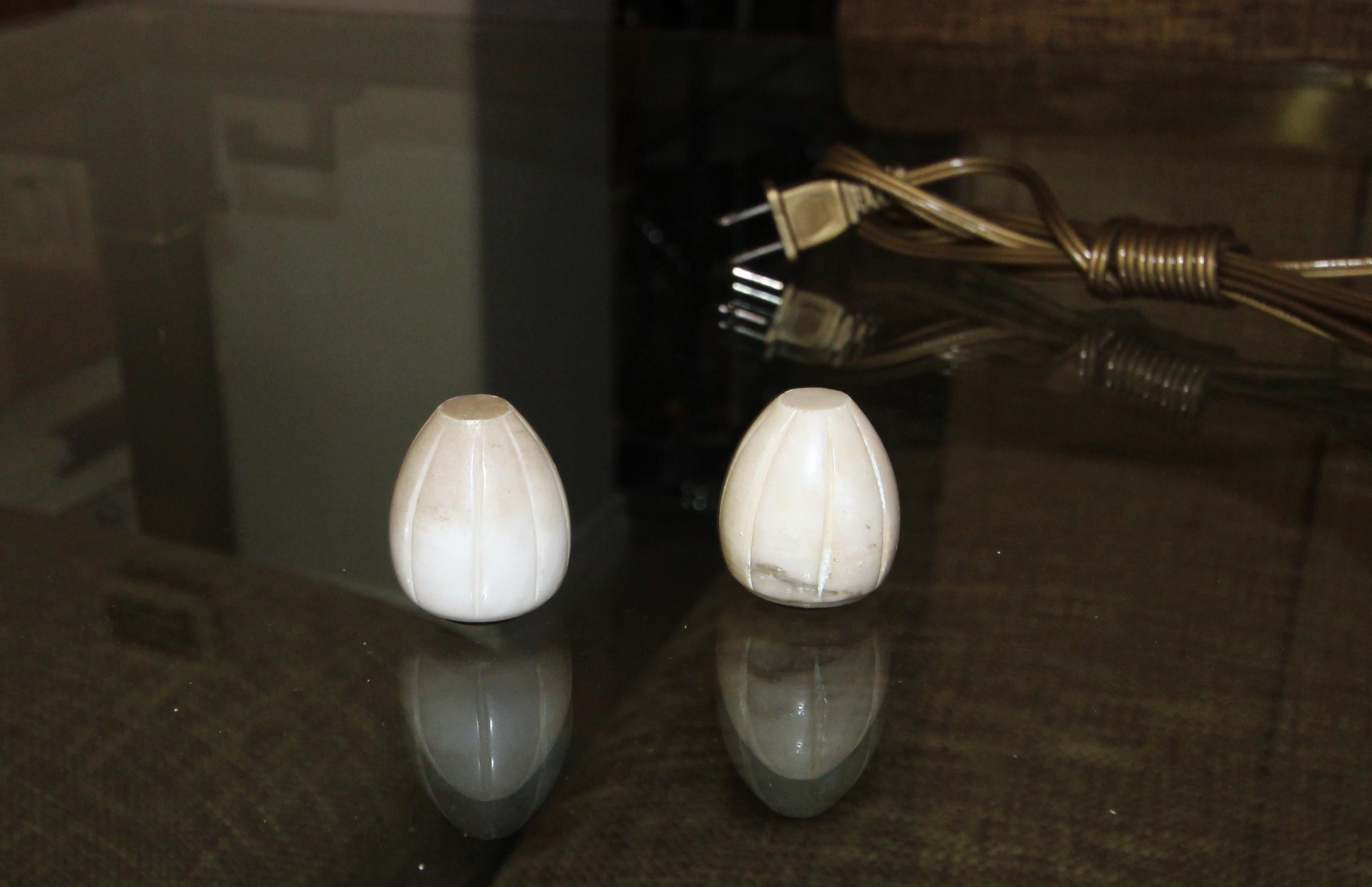 Pair of Italian Alabaster Urn Motif Table Lamps 10