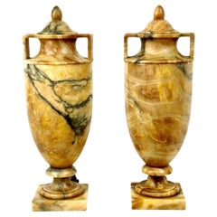 Paar italienische Alabaster Urne Tischlampen