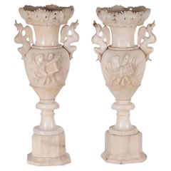 Pair of Italian Alabaster Urns, circa 1800