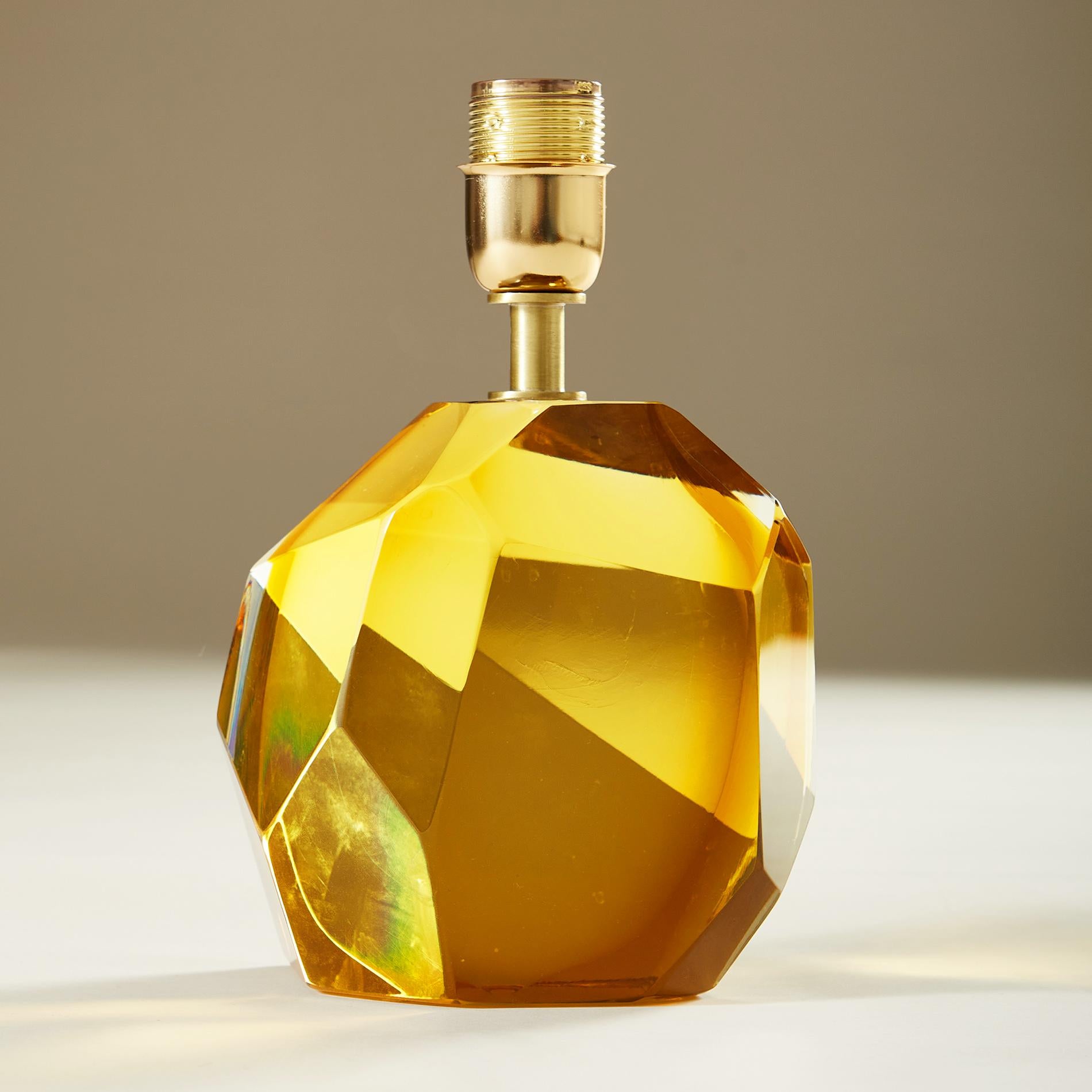 Paar italienische Bernstein Murano Jewel Rock Tischlampen im Zustand „Hervorragend“ im Angebot in London, GB