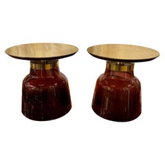 Paar italienische Amethyst-Beistelltische