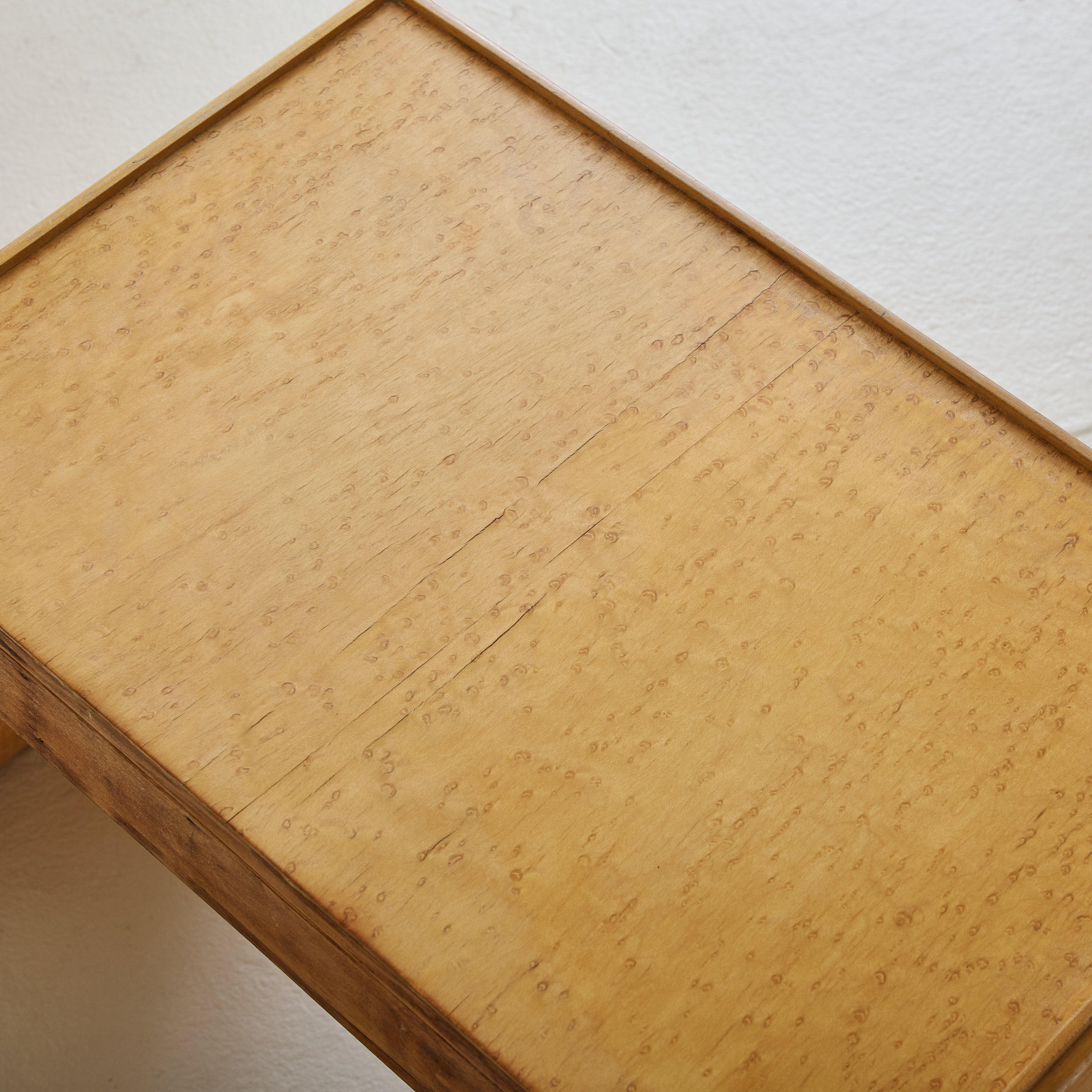 Pair of Italian Angular Wood Nightstands with Glass Shelves, 1950s For Sale 3