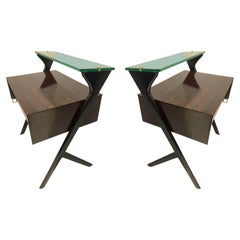 Pair of Italian Architectural Night Stands in the Manner of Parisi