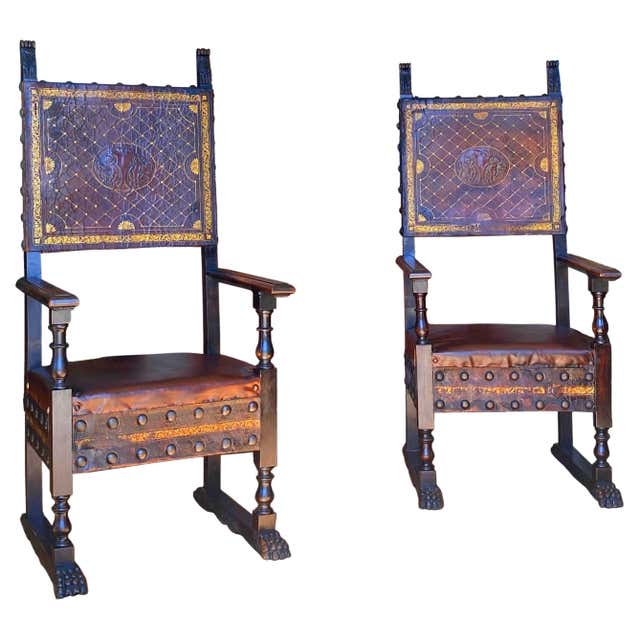 Jesters Chair Set of 4 Italian Renaissance Gilt Jester Arm Chairs For Sale at 1stDibs ...