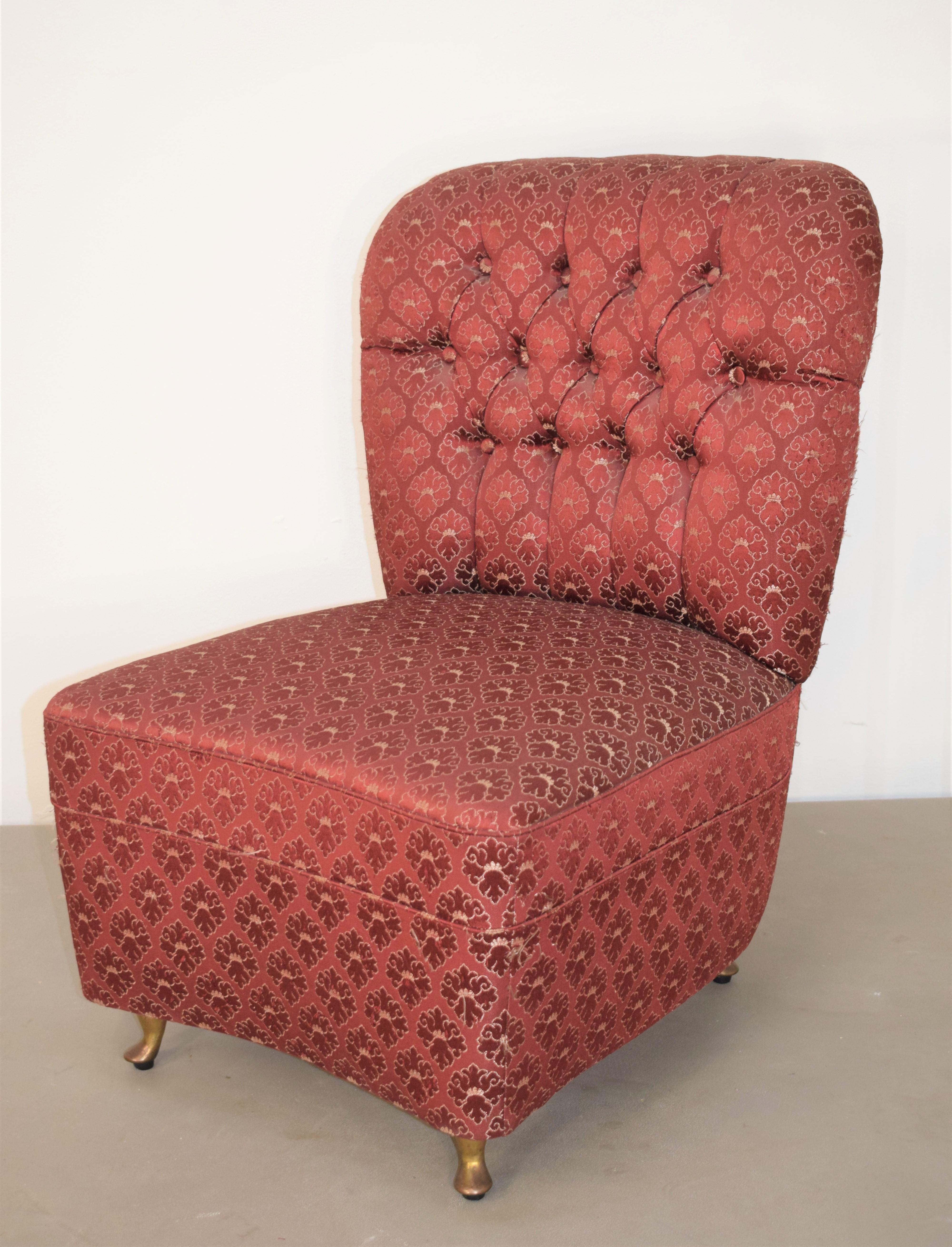 Mid-Century Modern Pair of Italian armchairs, 1950s For Sale