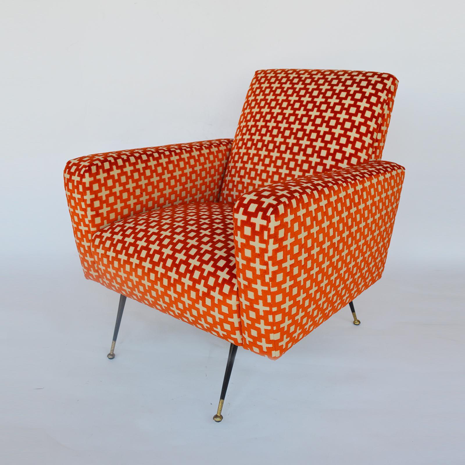 Pair of Italian armchairs, 1960's.