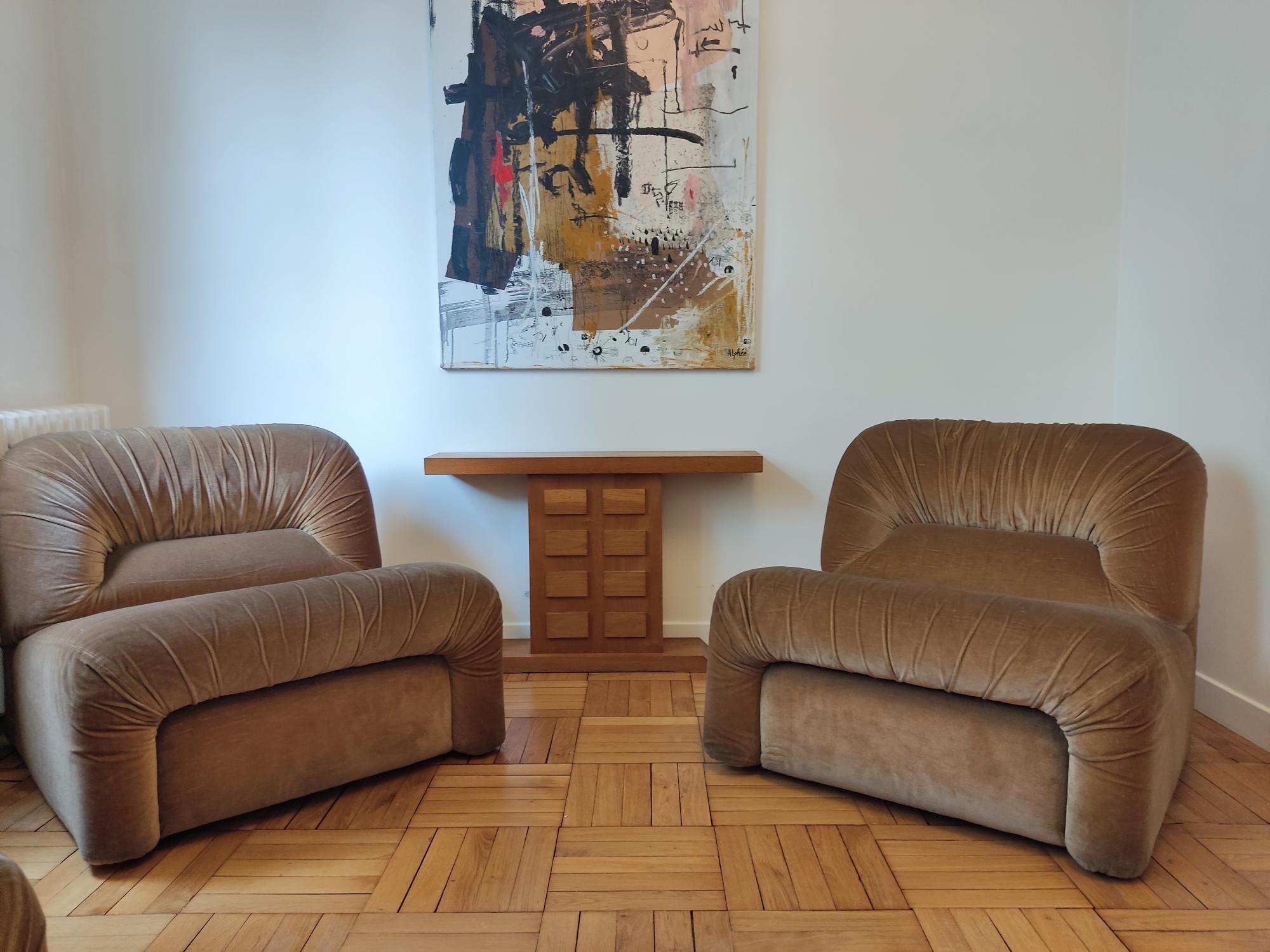 Pair OF italian armchairs 70s  4