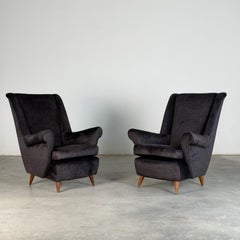 Pair of Italian Armchairs Attributed to Gio Ponti for ISA Bergamo, 1950s