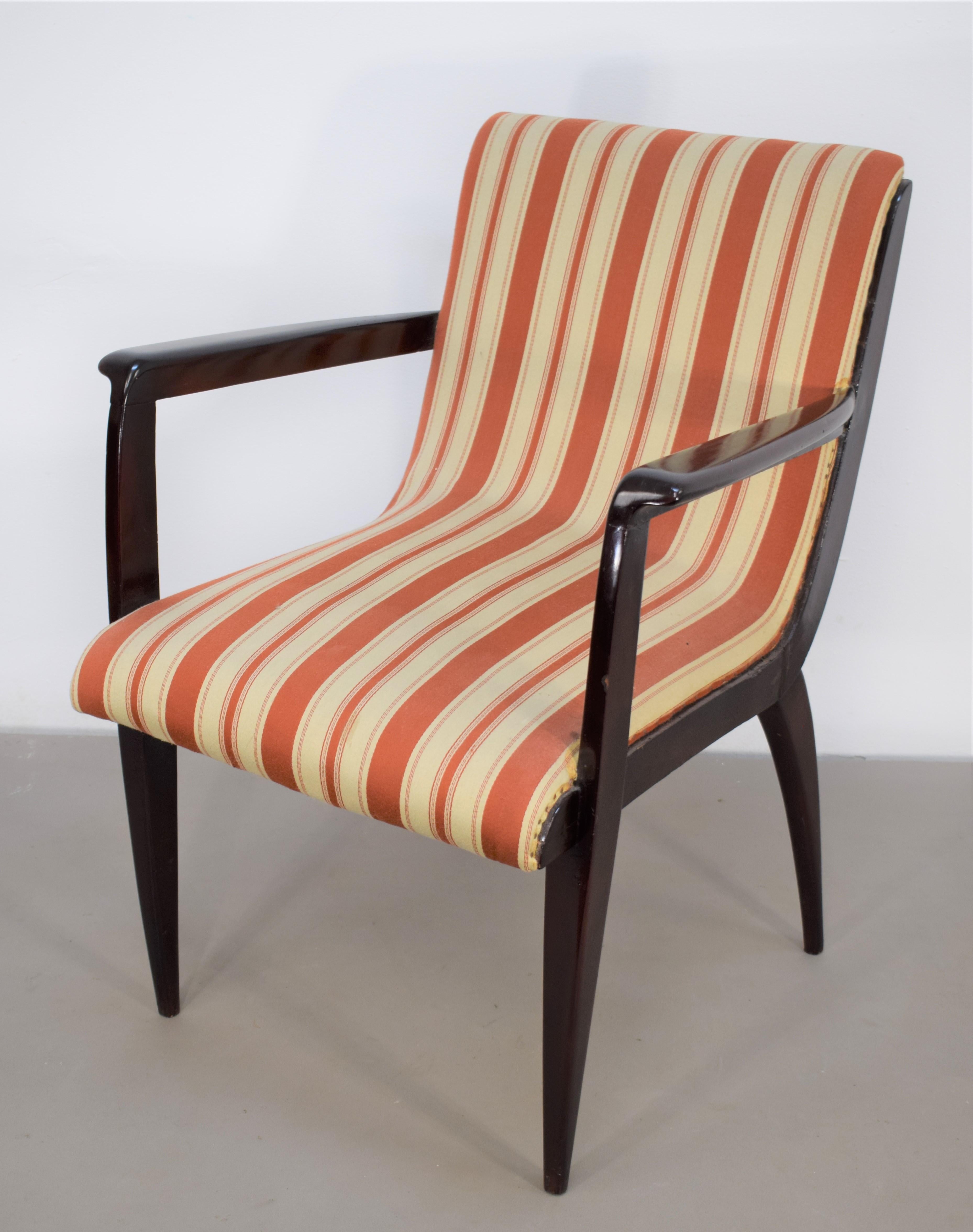 Mid-20th Century Pair of Italian Armchairs Attributed to Guglielmo Ulrich, 1950s For Sale