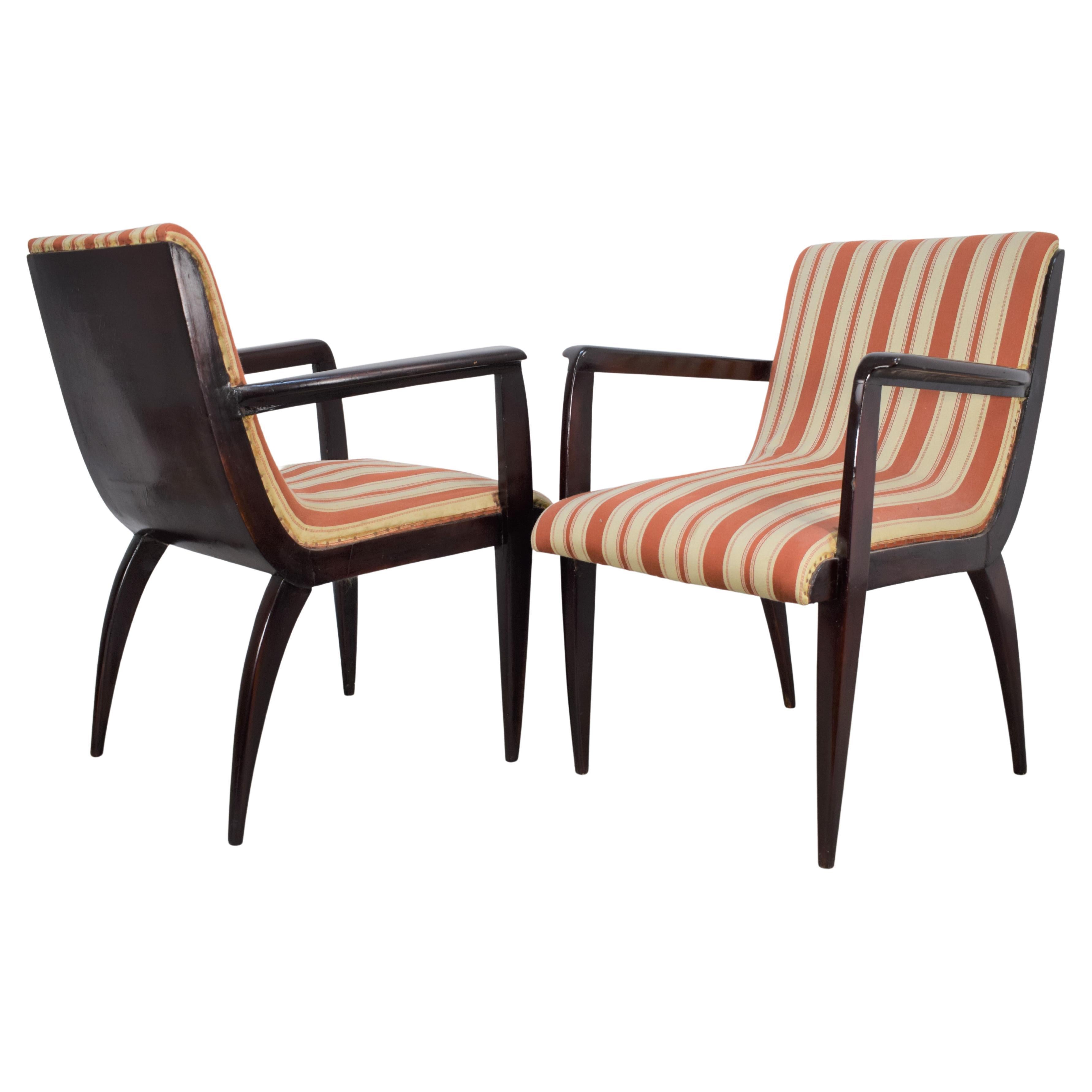 Pair of Italian Armchairs Attributed to Guglielmo Ulrich, 1950s For Sale