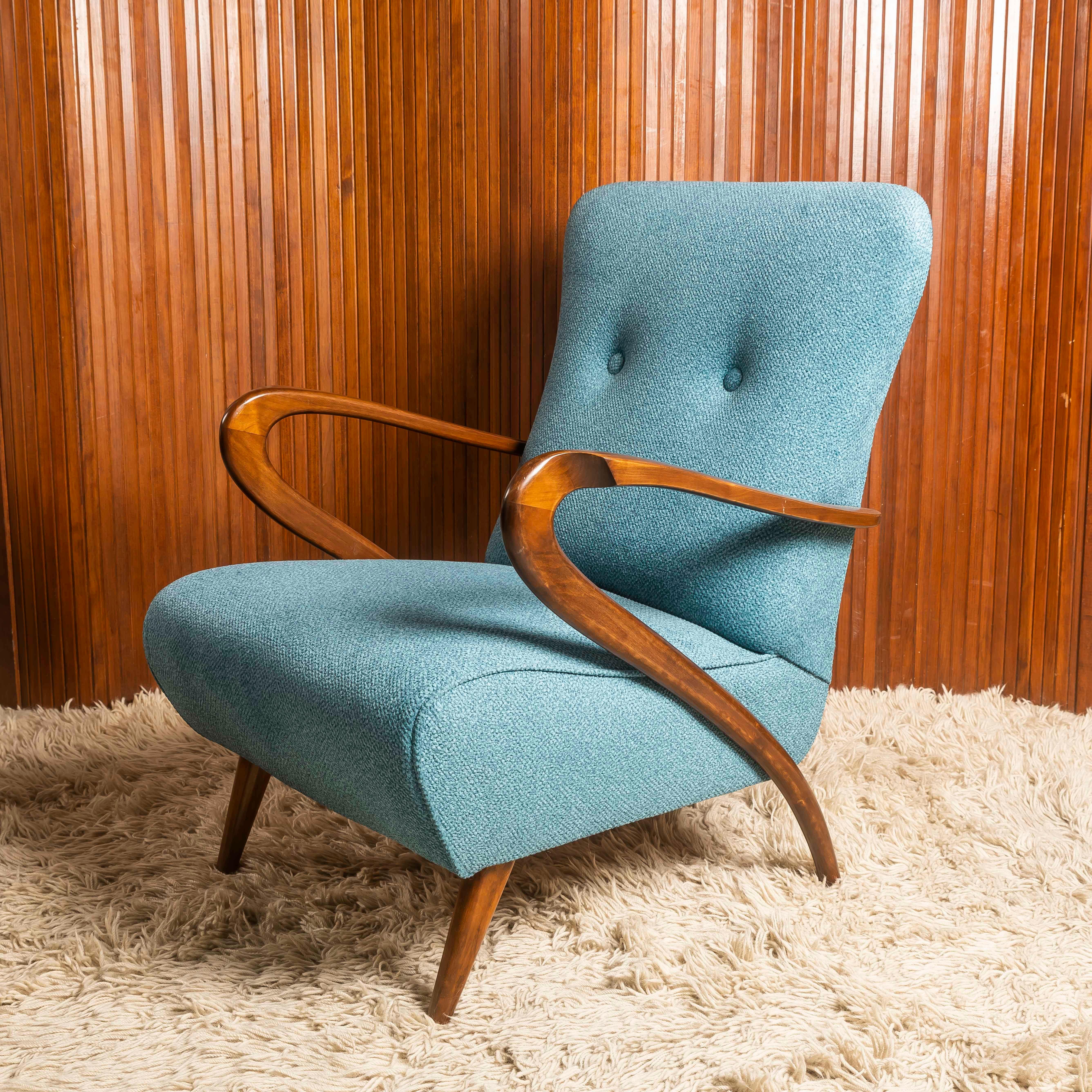 Pareja de sillones italianos atribuidos a Paolo Buffa, hacia 1950 en venta 3