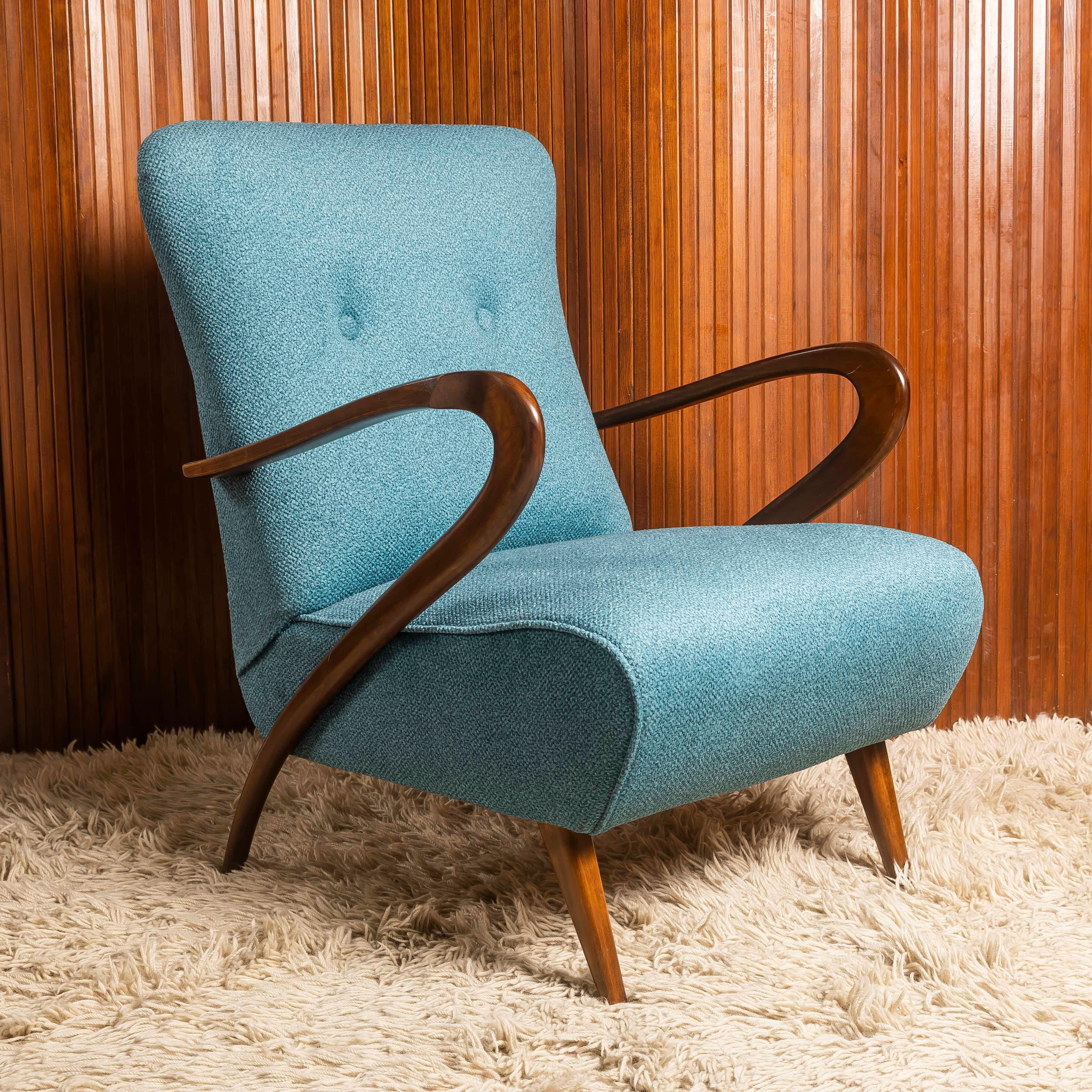 Pareja de sillones italianos atribuidos a Paolo Buffa, hacia 1950 en venta 1