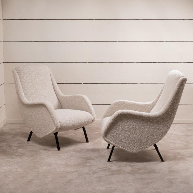Mid-Century Modern Paire de fauteuils italiens d'Aldo Morbelli - 1950 en vente