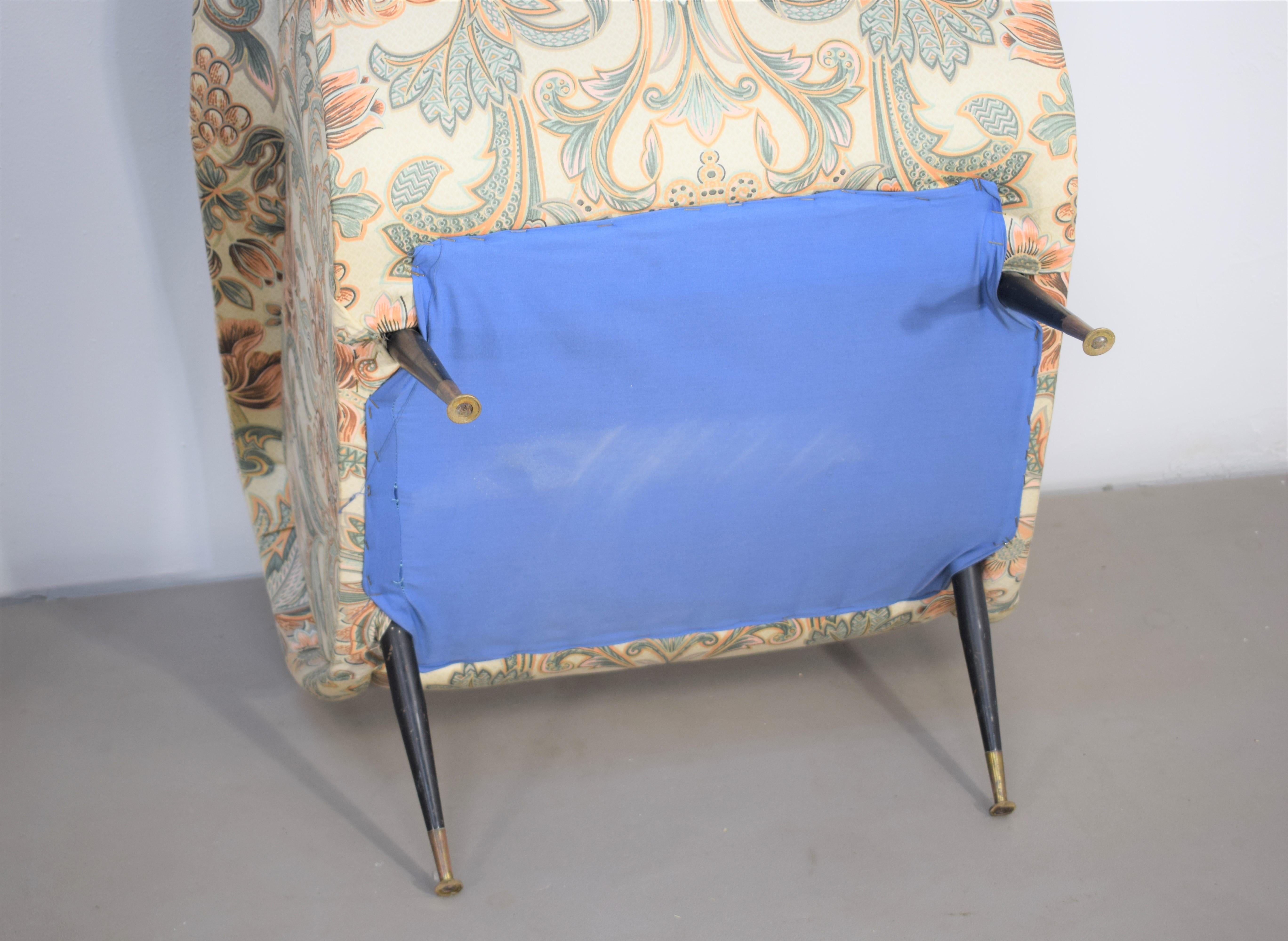 Pair of Italian Armchairs by Aldo Morbelli for Isa, 1950s For Sale 6